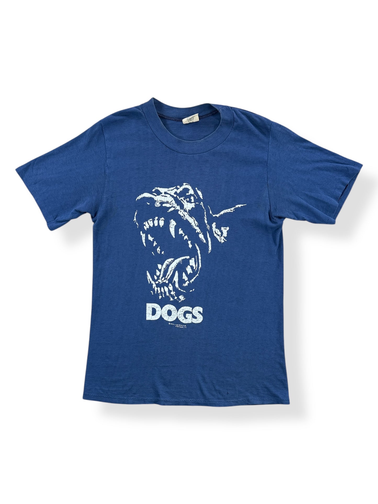 Front of Vintage 70s Horror Movie DOGS Tee SZ S