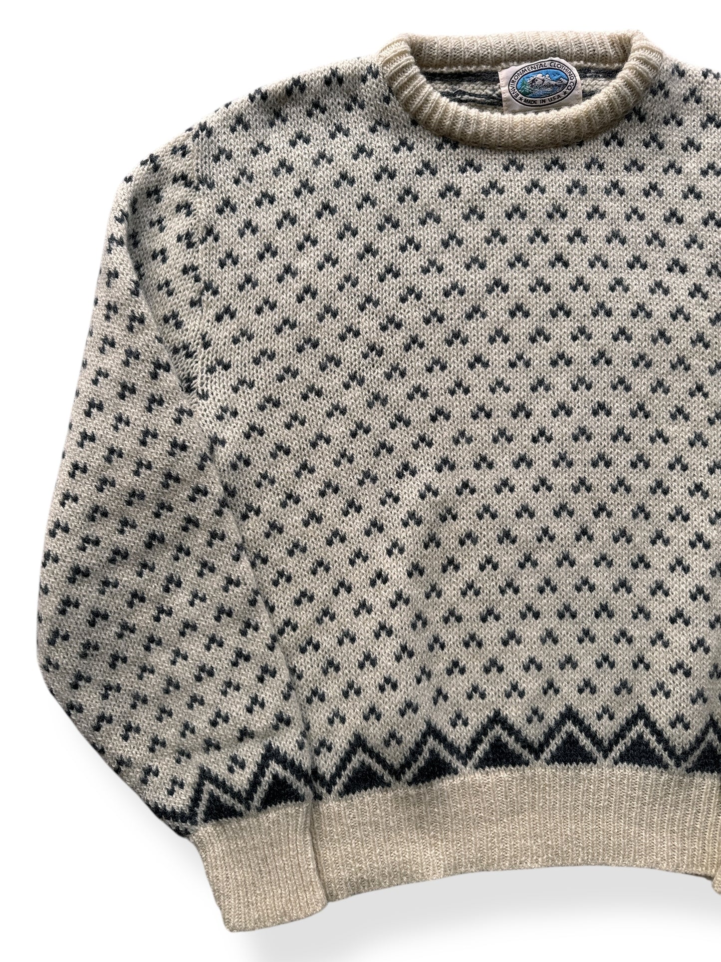 Front Right of Vintage Environmental Clothing Co Knit Sweater SZ XL