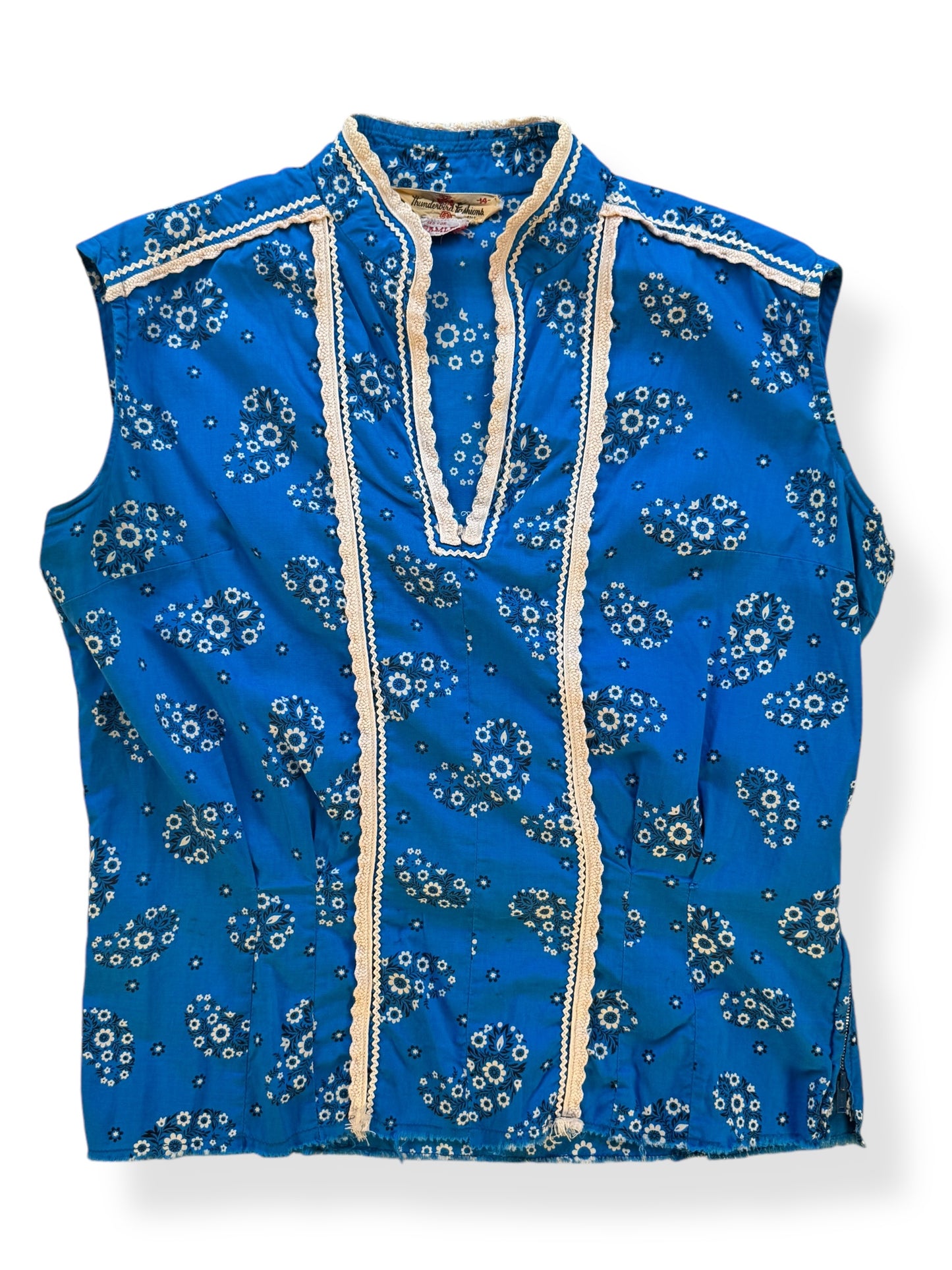 Top view of 1950s Thunderbird Bandana Skirt Set S