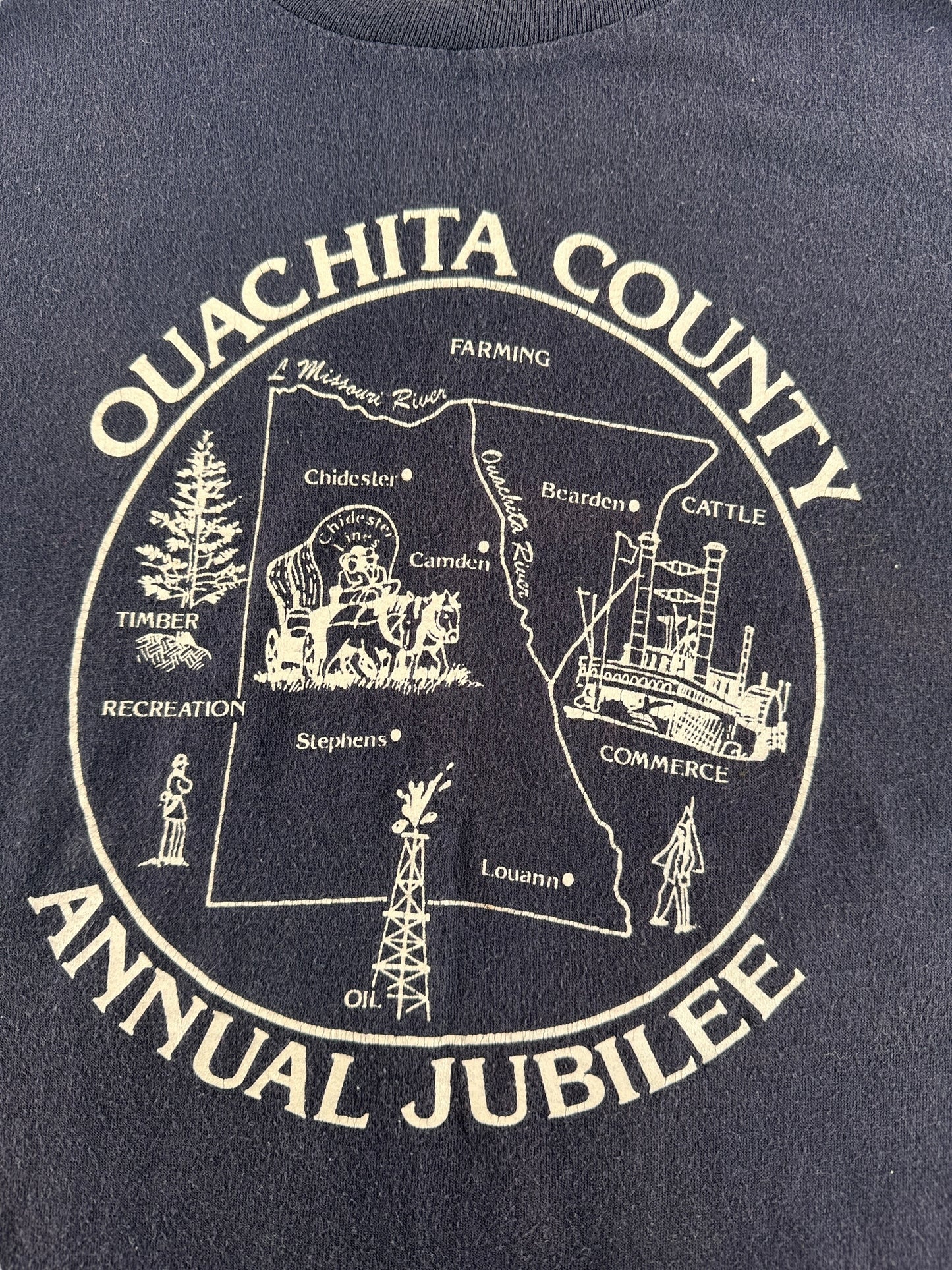 Front Graphic of Vintage Sportswear Ouachita County Annual Jubilee Tee SZ S