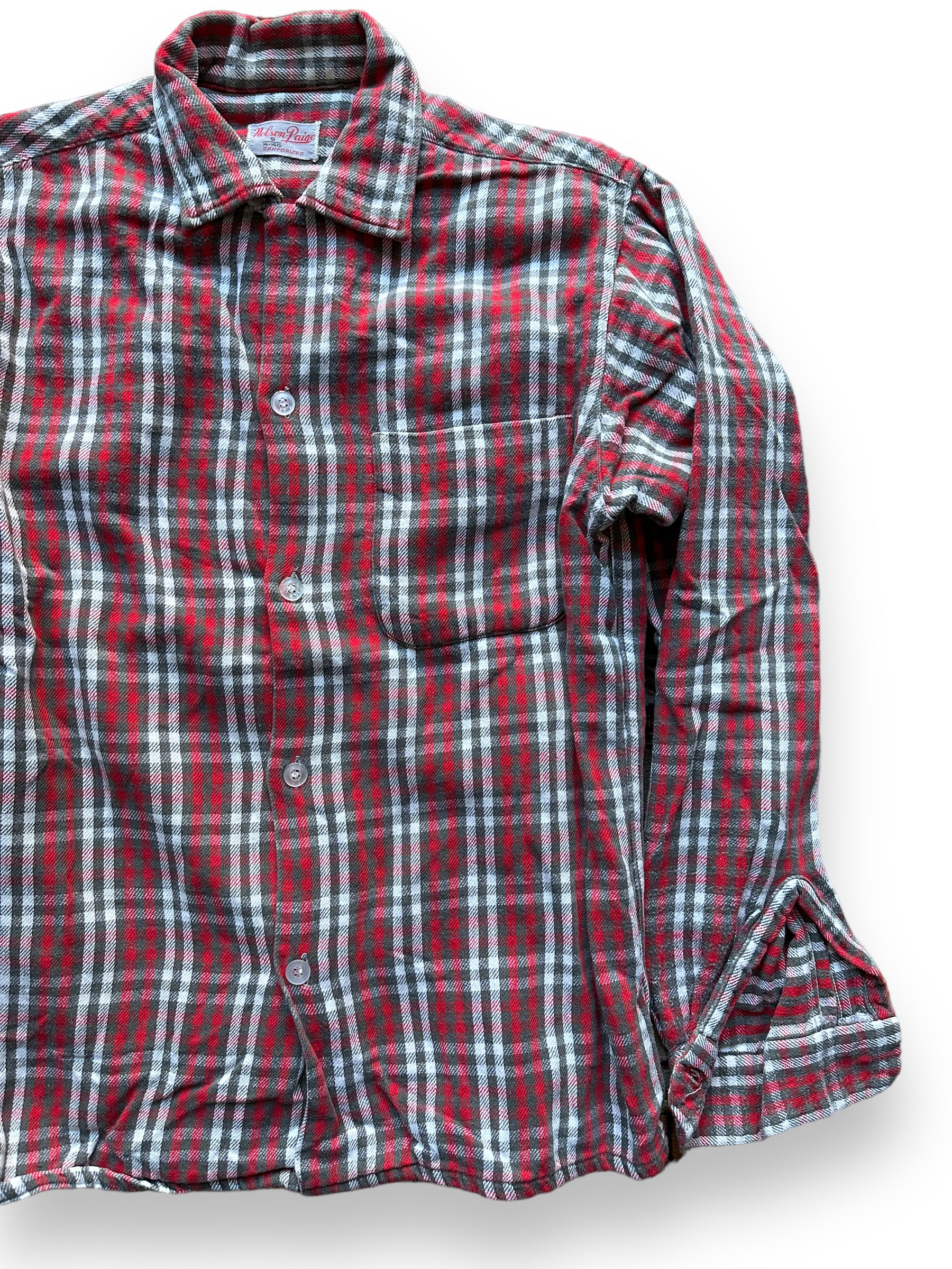Front Left View of Vintage Nelson Paige Cotton Flannel SZ L | Vintage Loop Collar Shirt Seattle | Barn Owl Vintage Seattle