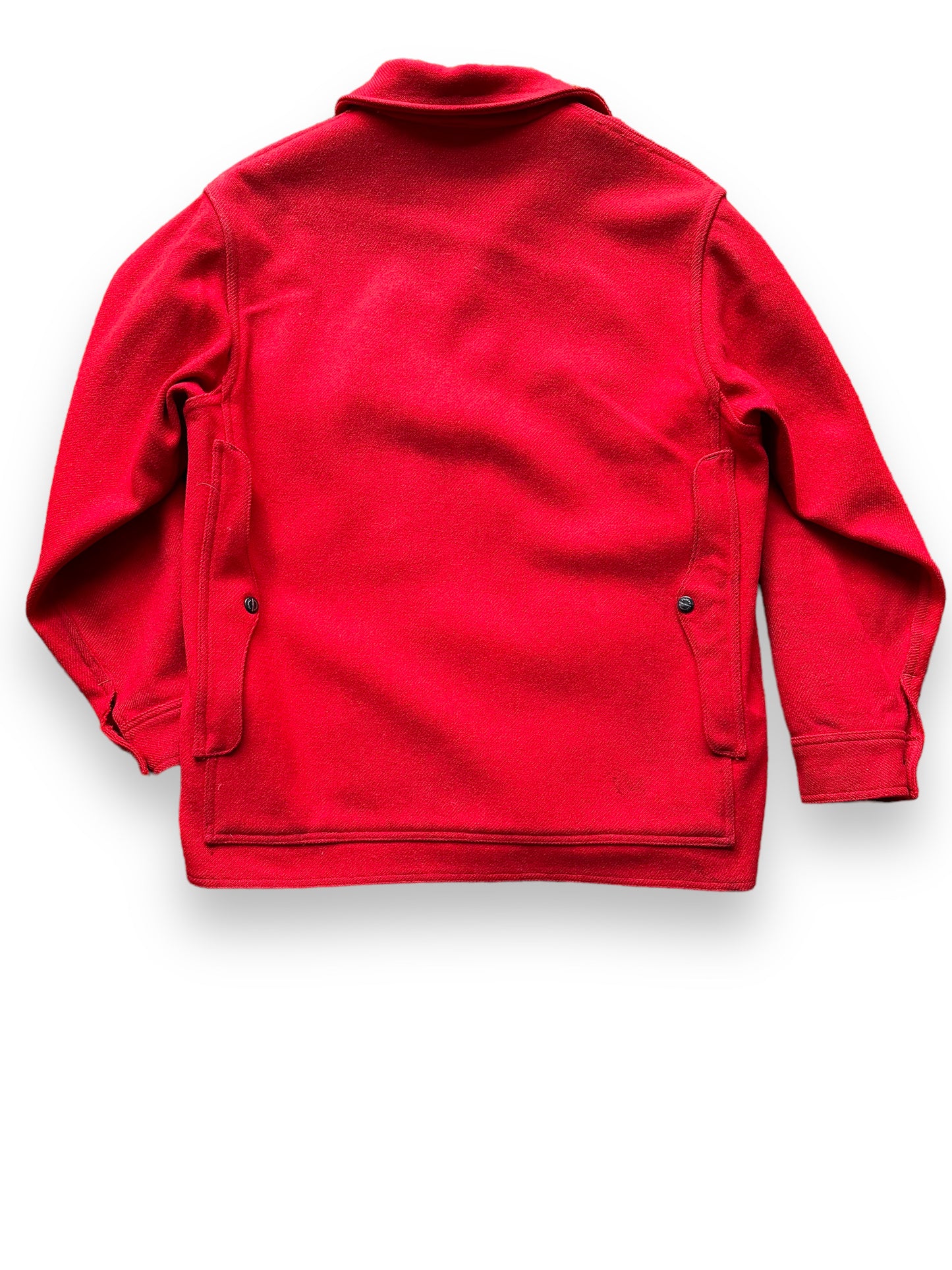 back of Vintage Union Made Era Filson Scarlet Cruiser Size 44 | Barn Owl Vintage Goods | Vintage Filson Workwear Seattle