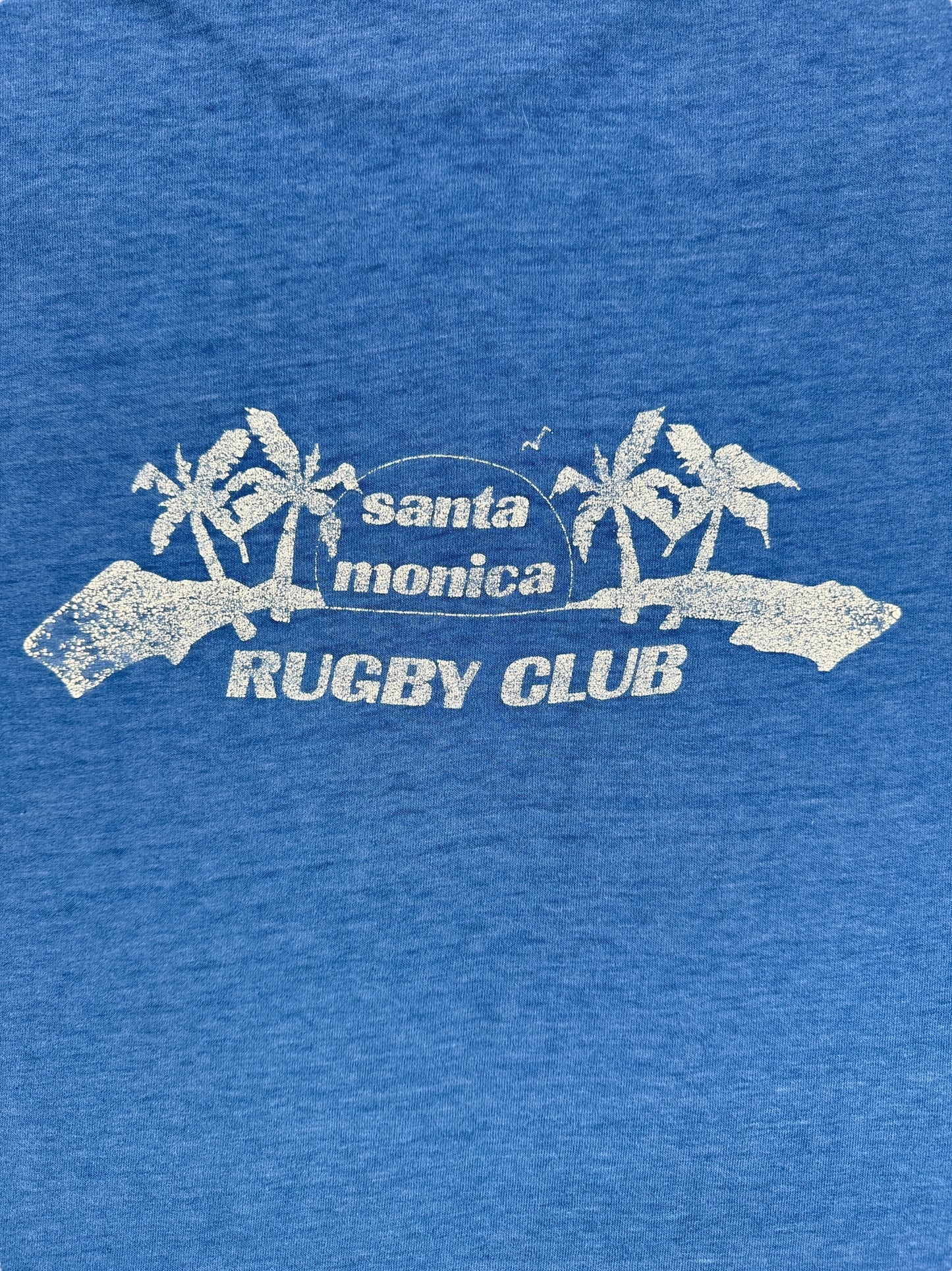 Back Graphic of Vintage Santa Monica Rugby Club Tee SZ L