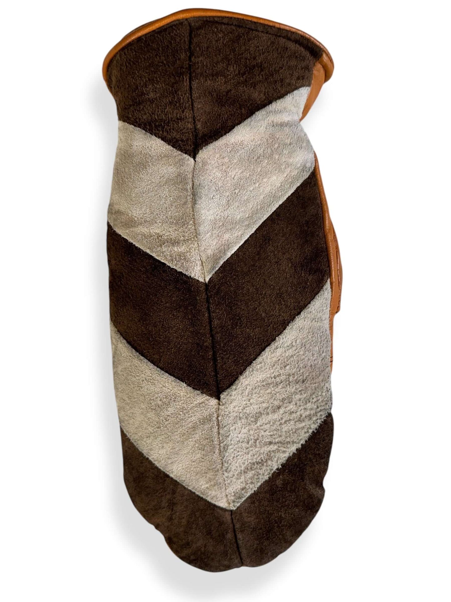 Right glove of 1970s Suede Chevron Shearling Mittens