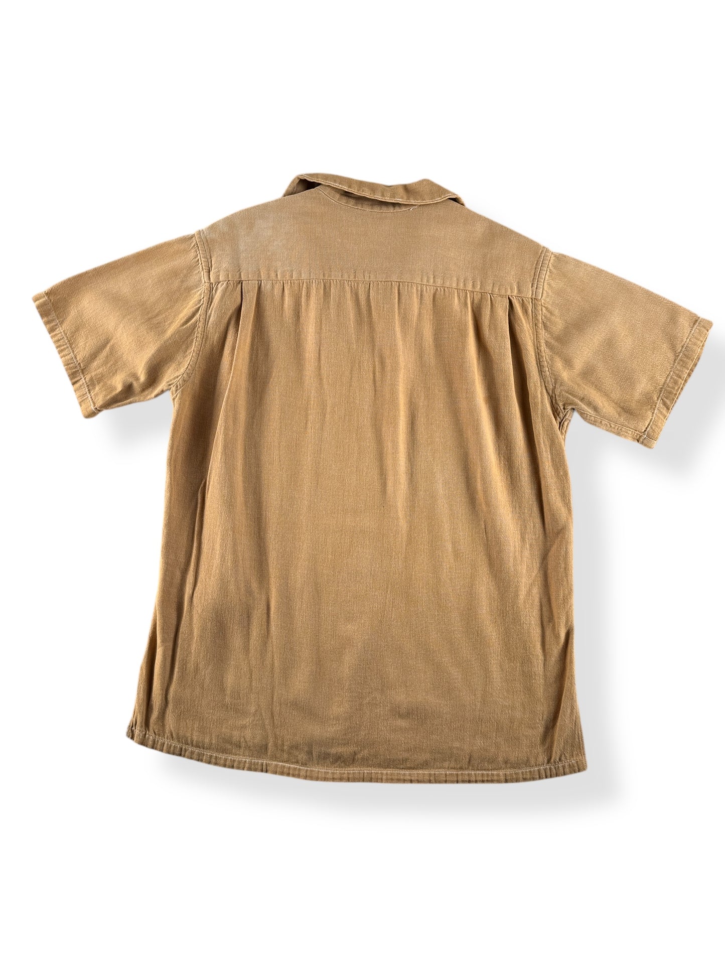 Back of Vintage Tan Pullover Cabana Shirt SZ L