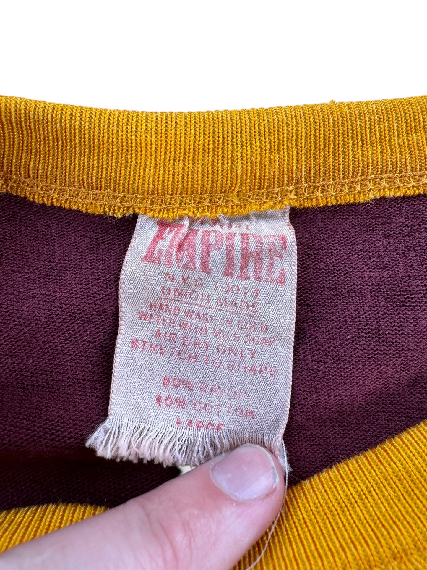 Tag on Vintage ISO Metrics Rayon/Cotton Blend Jersey SZ M
