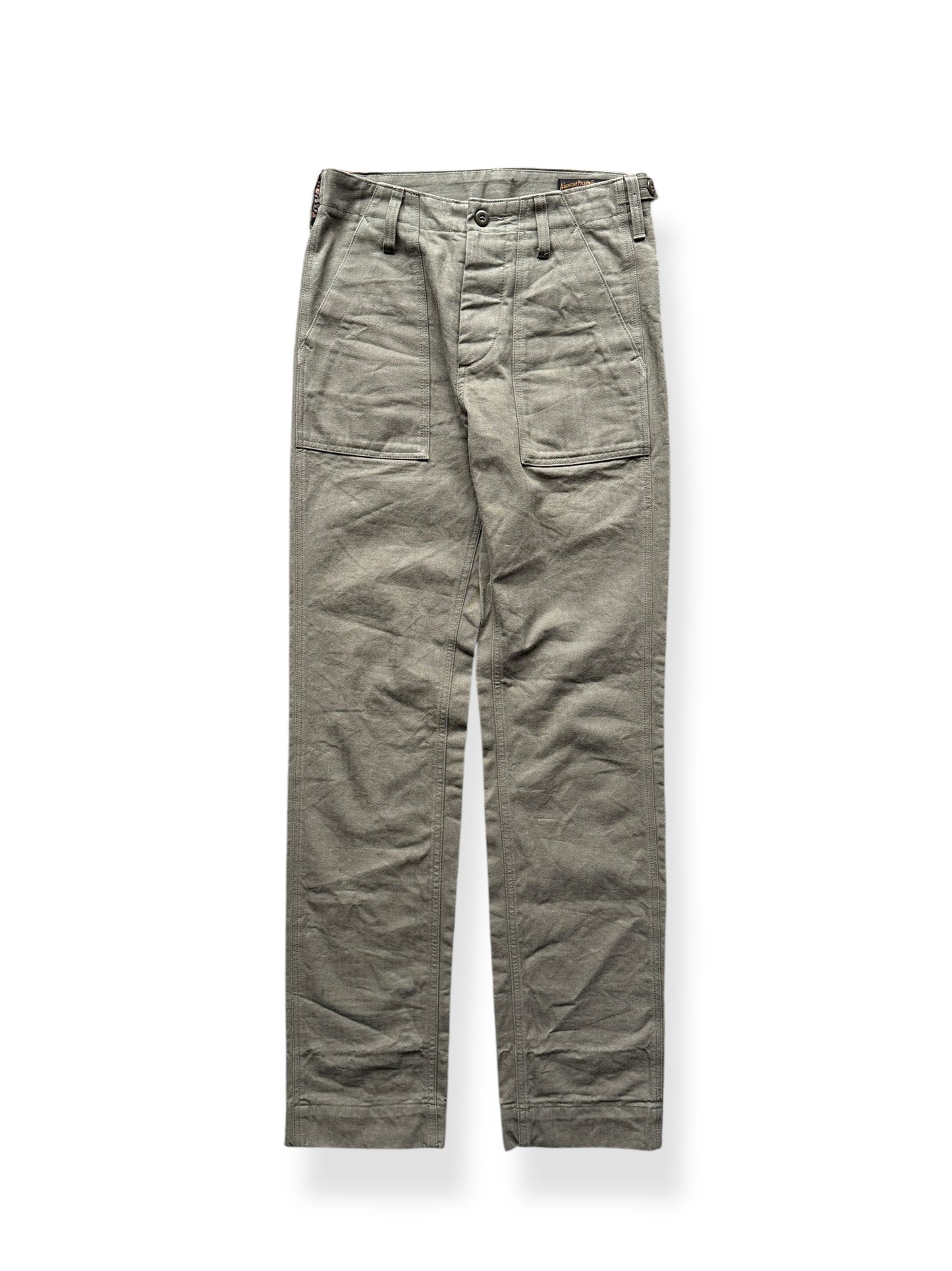 Front of Modern Filson Olive HBT Trousers W28