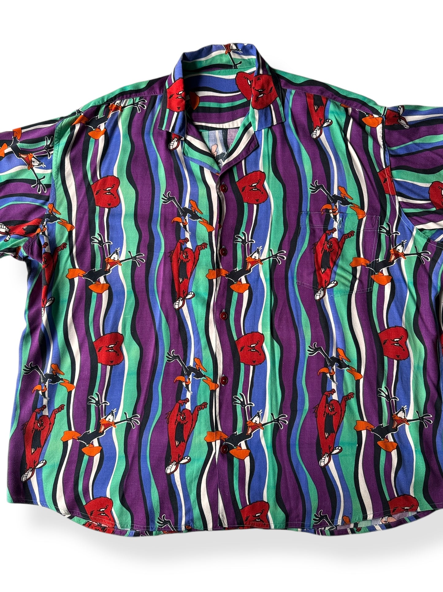 Vintage Gossamer Daffy Duck Looney Tunes Button Up SZ XXL