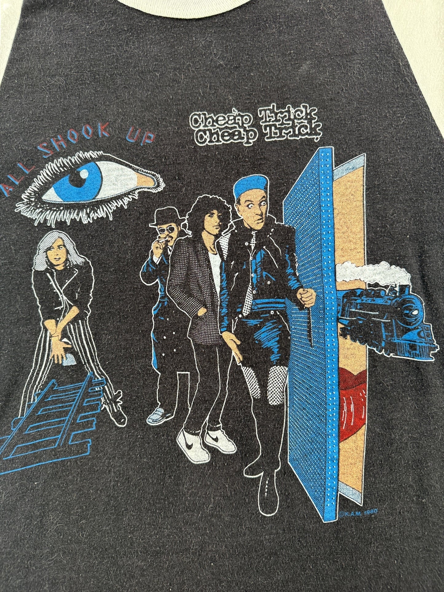 Front Graphic of Vintage Cheap Trick '81 Raglan
