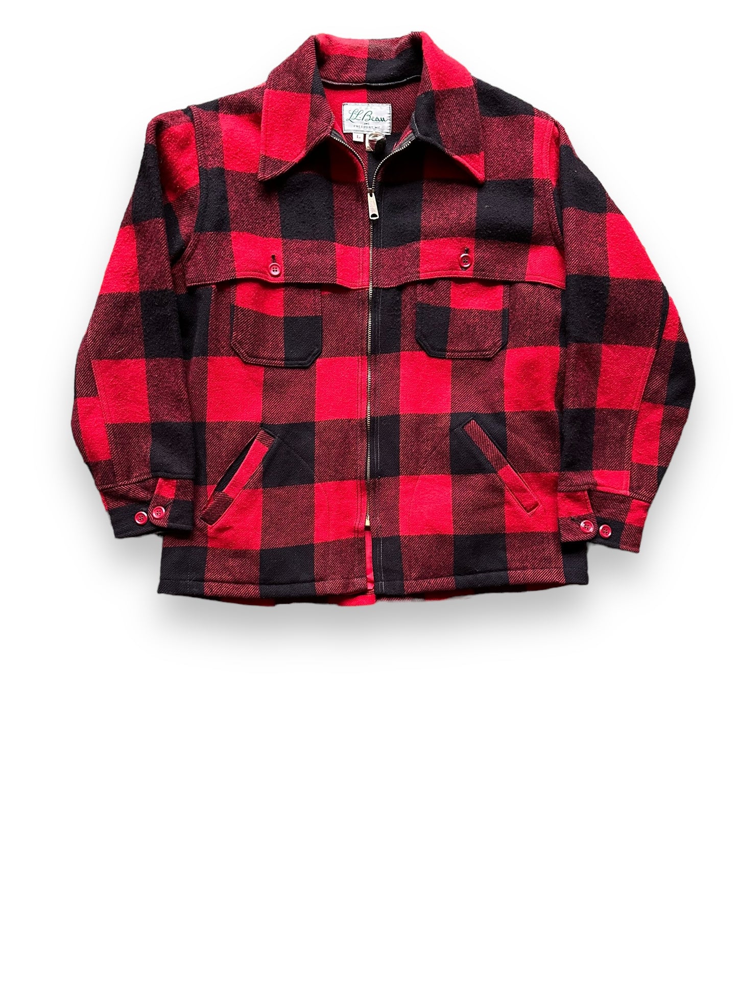 Front View of Vintage L.L. Bean Wool Jacket SZ L | Vintage Wool Jacket Seattle | Seattle Vintage Clothing