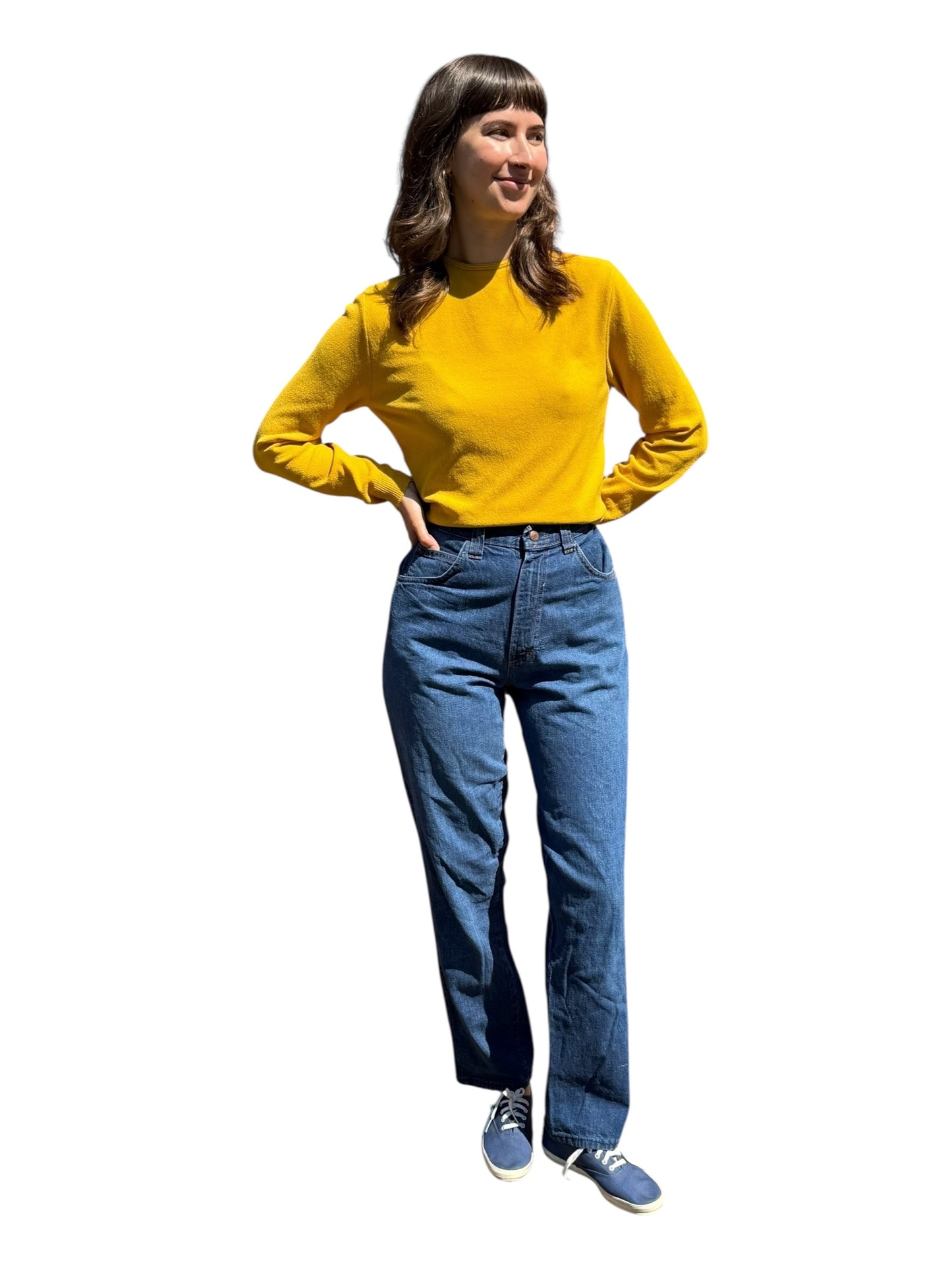 Front On Body View of Vintage Ladies Dungarees W28