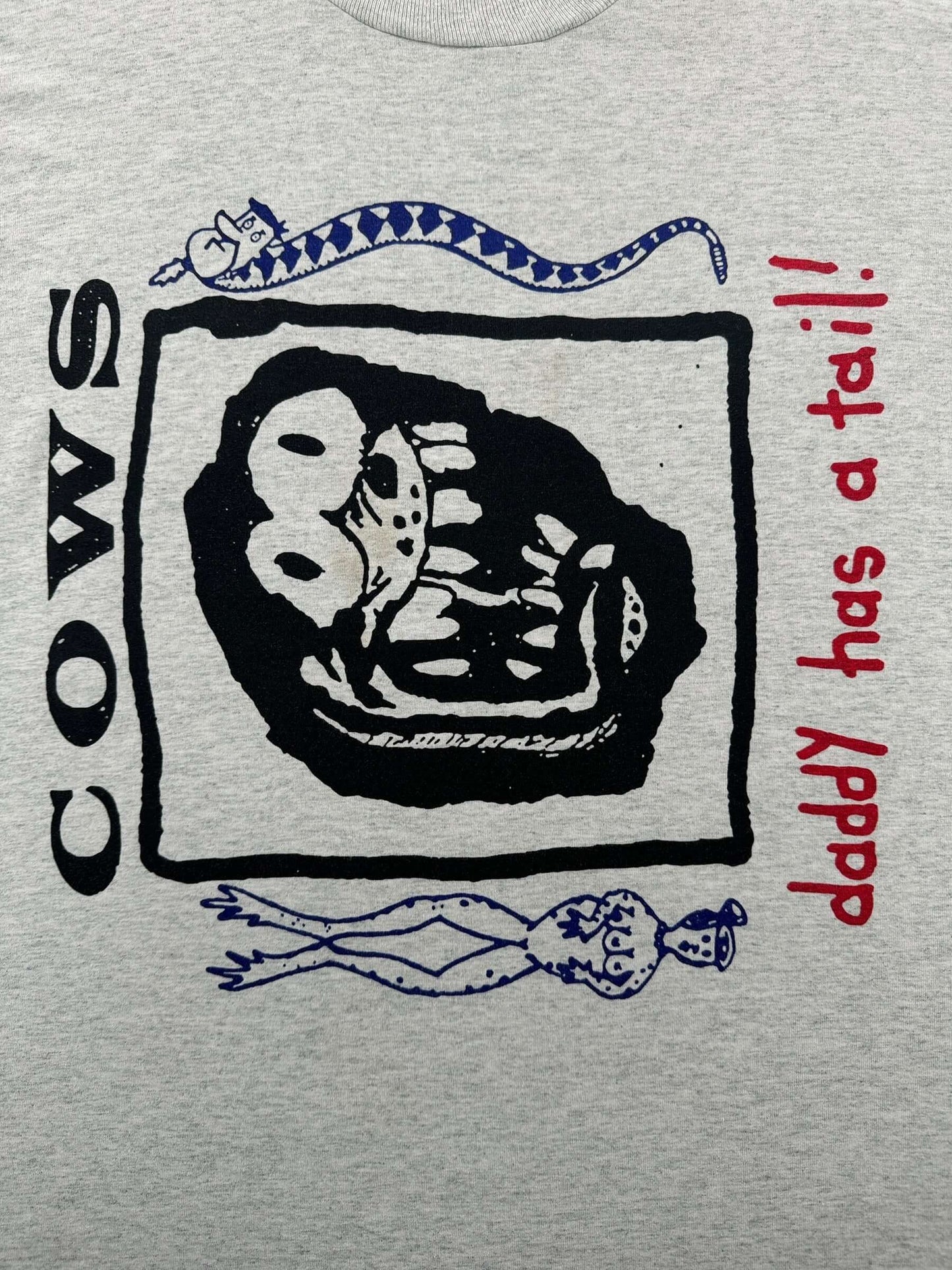 Front Graphic of Vintage Cows Daddy Has a Tail Tee SZ L