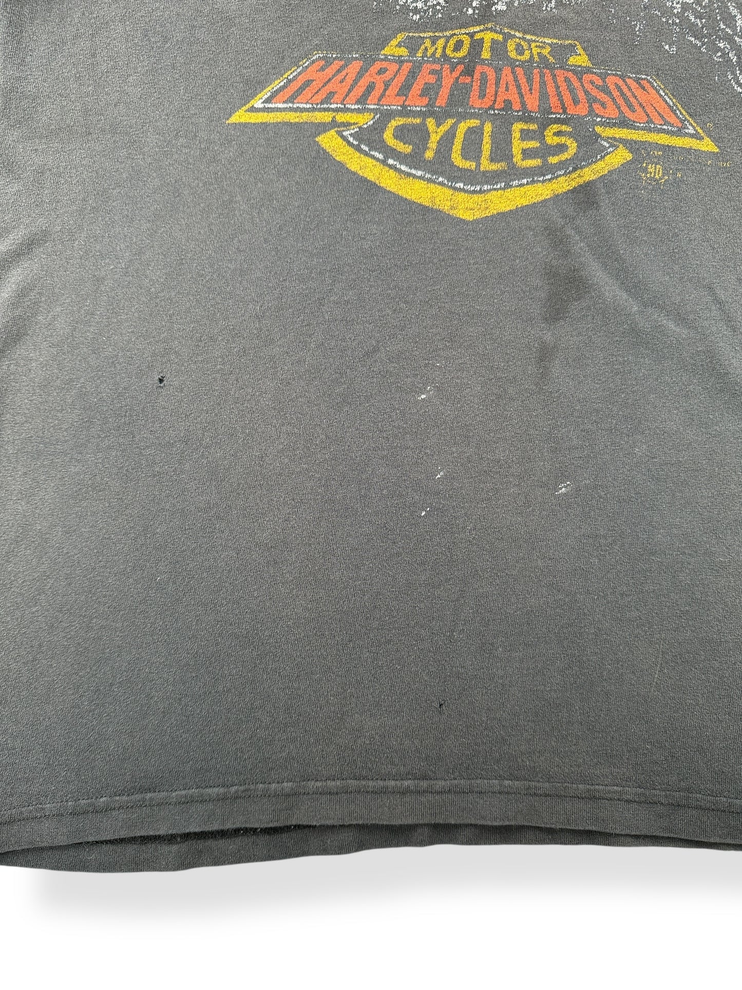 Wear on Vintage Late 90s Faded Harley Eagle Tee SZ M