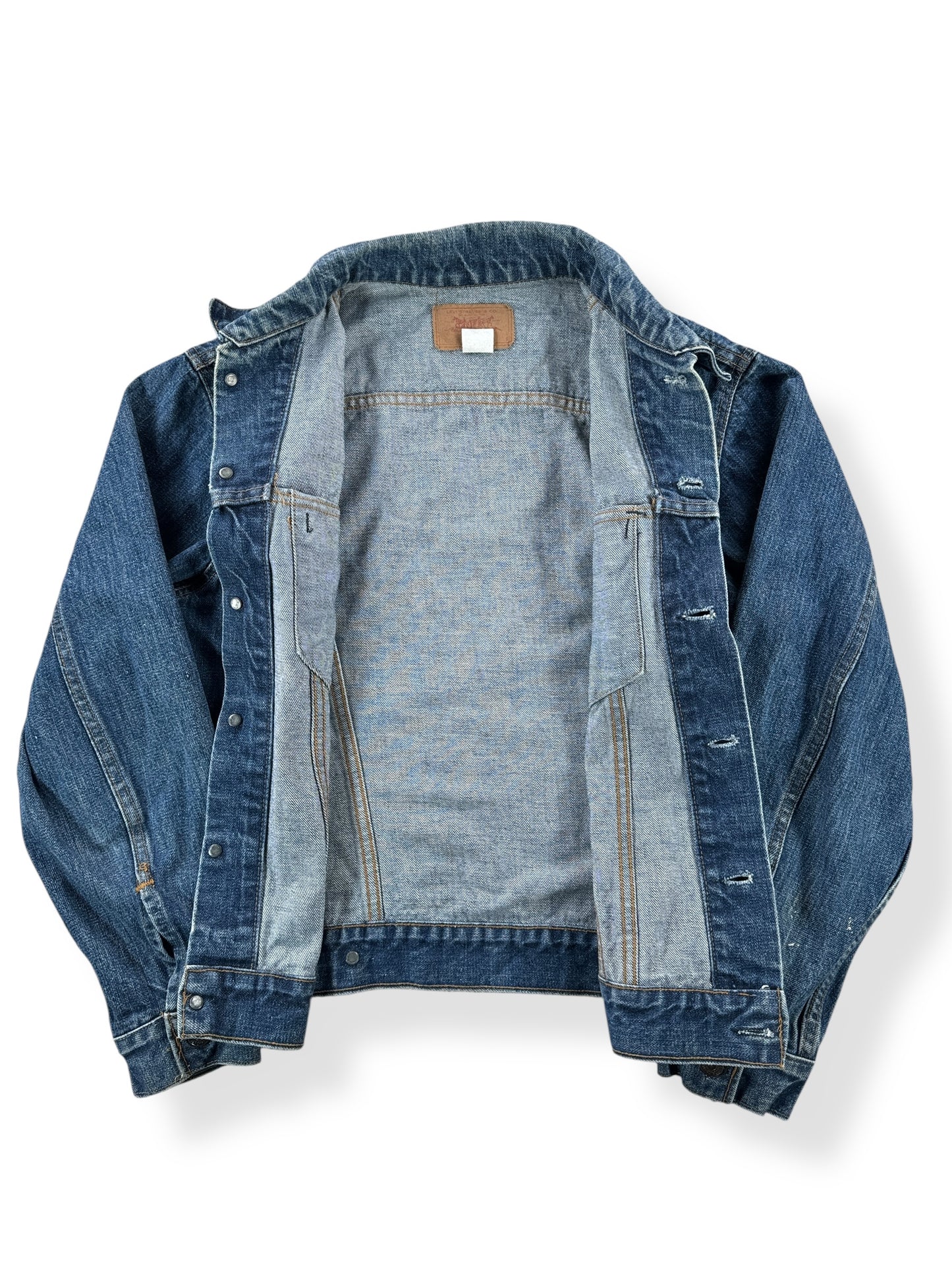 Inside of Vintage Dark Levis 2-Pocket Trucker Jacket SZ M