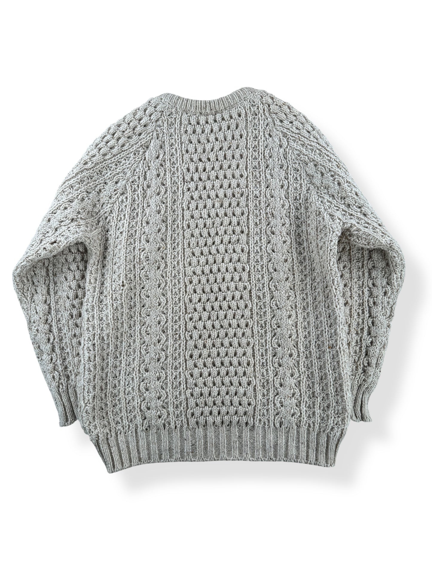 Back of Vintage Quill Irish Knit Wool Sweater SZ 44