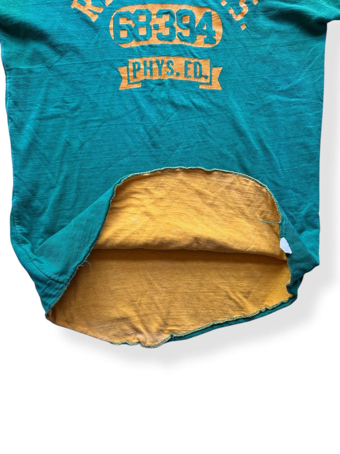 Inside of Vintage Reversible Ranum HS Phys Ed Tee SZ L