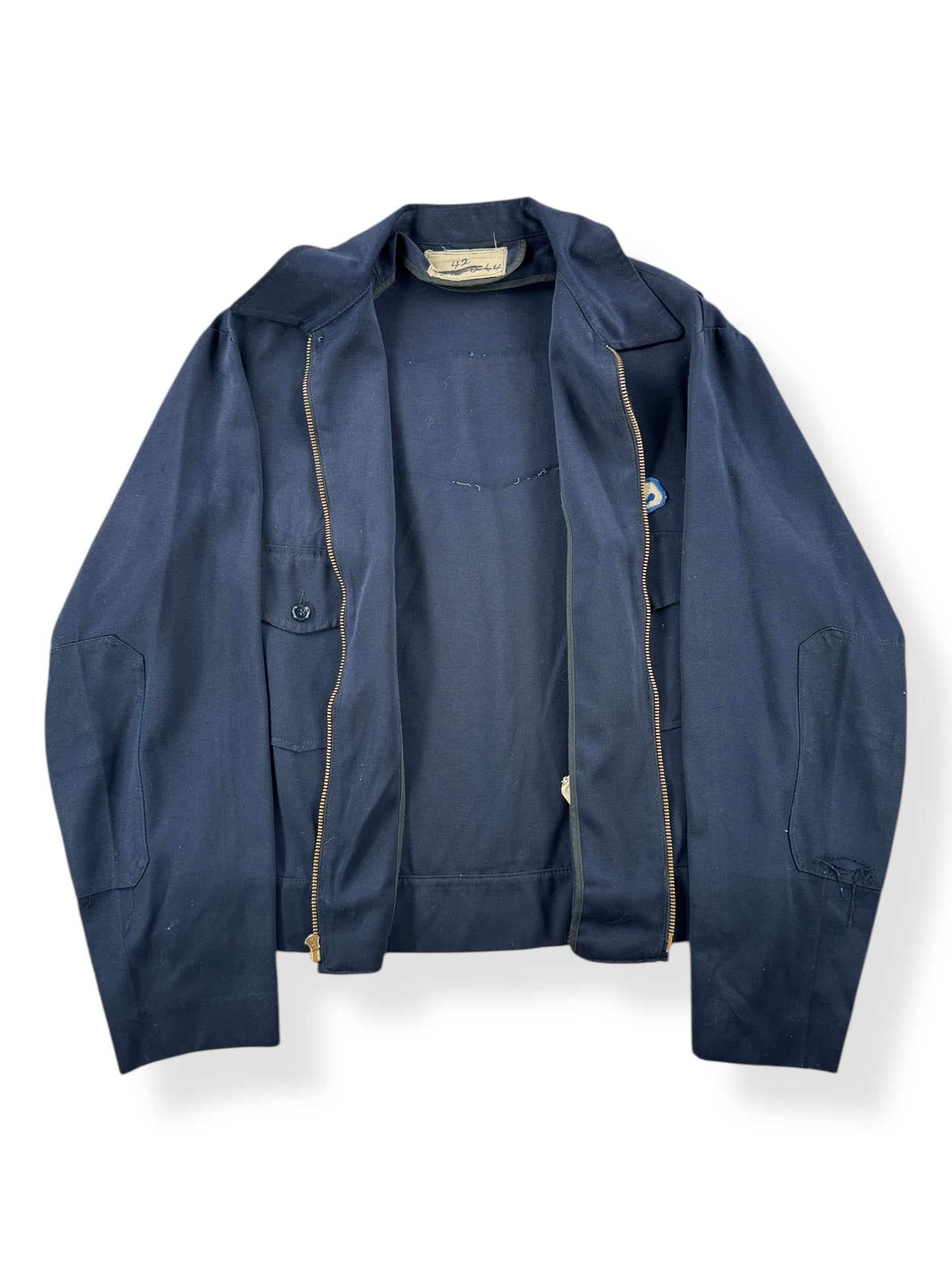 Inside of Vintage Terry Gabardine Gas Station Jacket SZ 42