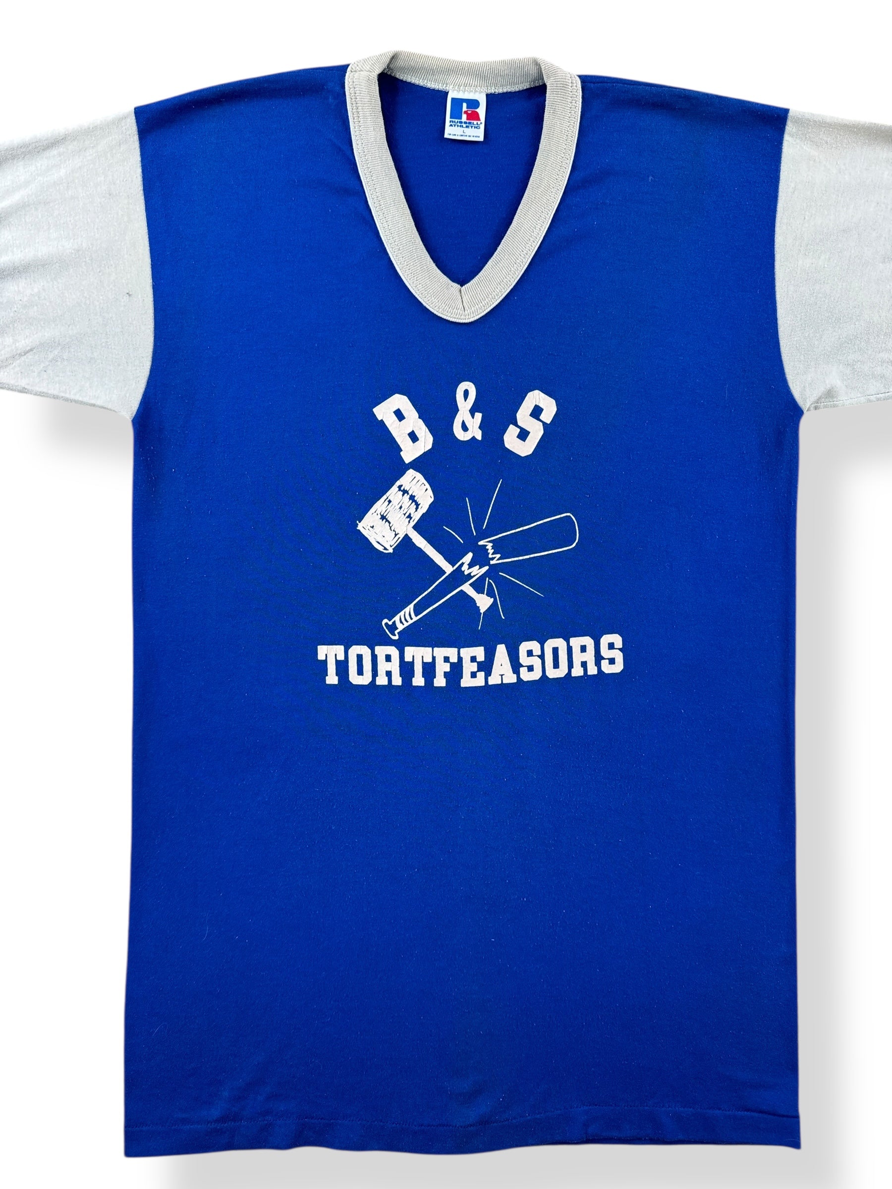 Front Close Up of Vintage B&S Tortfeasers Jersey SZ M