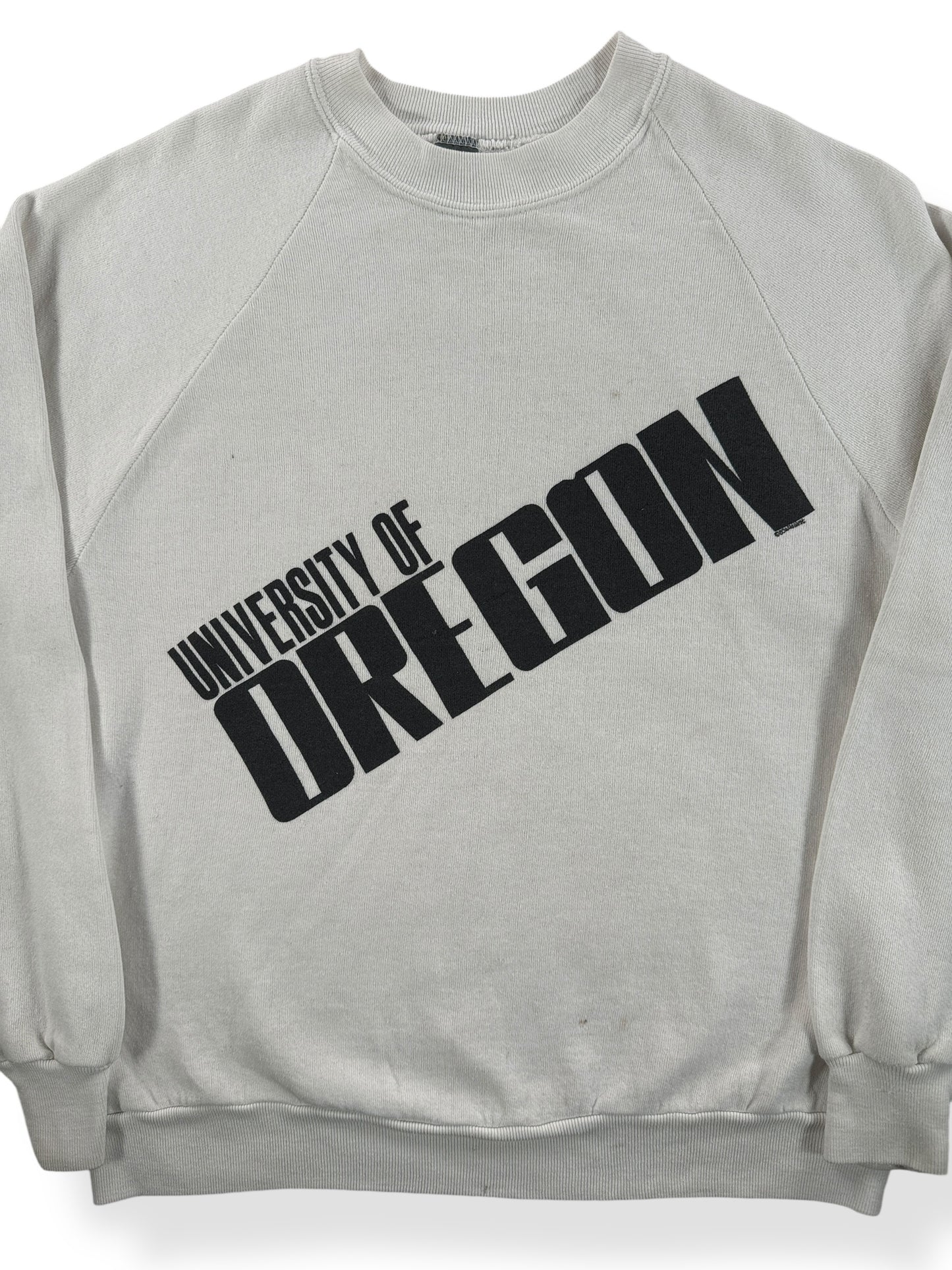 Front Close Up of Vintage 70s University of Oregon Sweatshirt SZ M