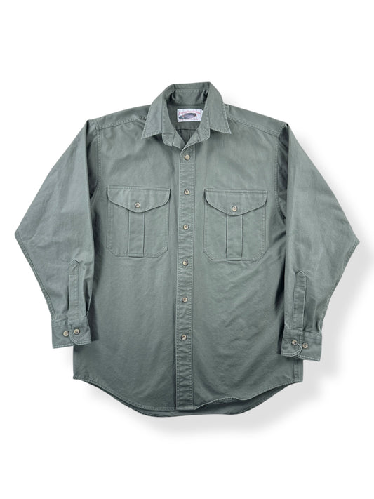 Front of Olive Green Filson Guide Shirt SZ M