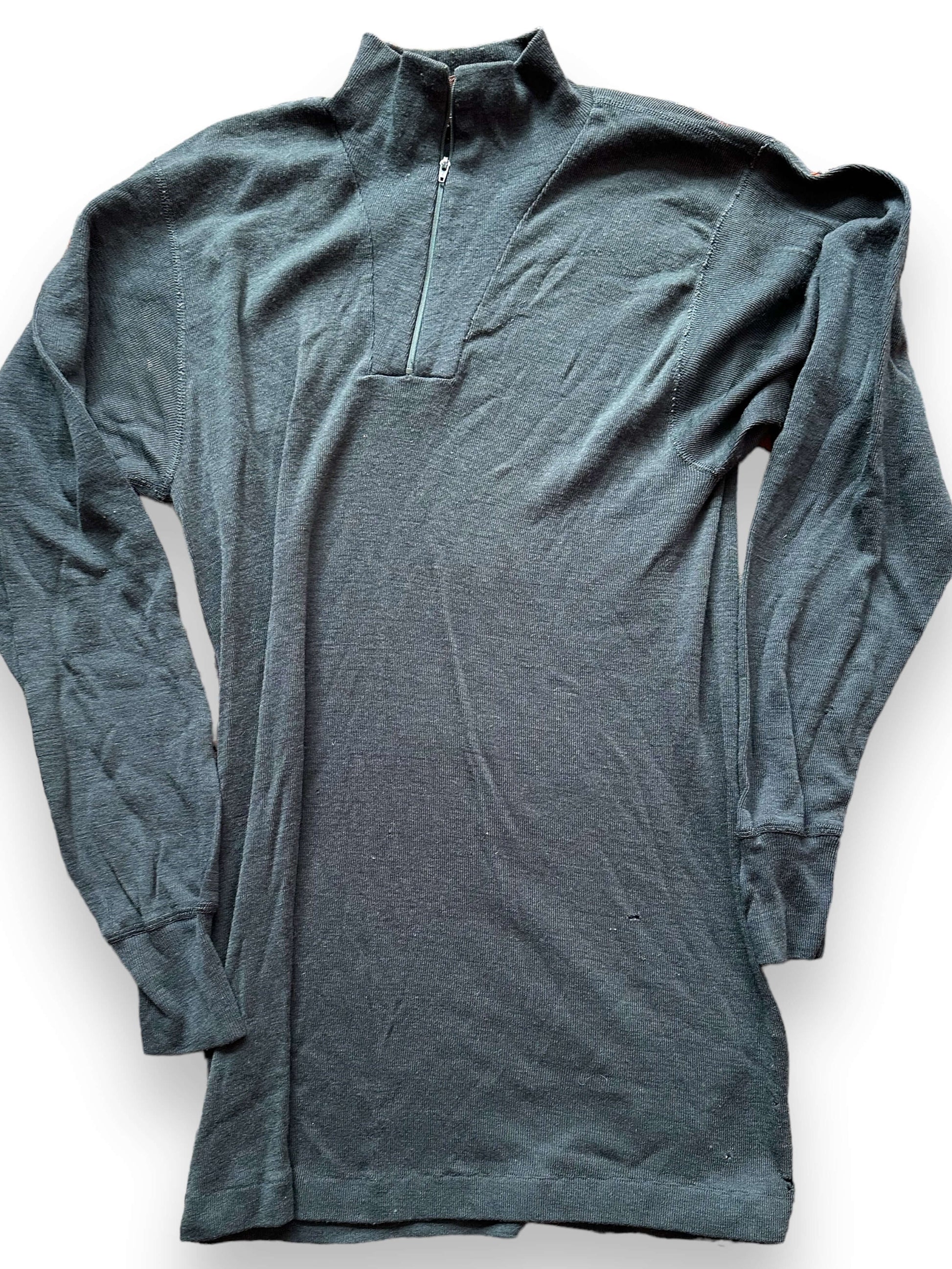 Front Detail on. Filson Wool Base Layer Top SZ S |  Barn Owl Vintage Goods | Vintage Filson Workwear Seattle