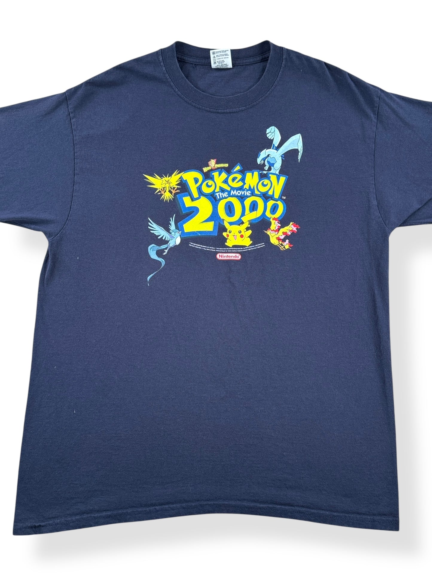 Front Close Up of Vintage Pokemon the Movie 2000 Burger King Promo Tee SZ XL