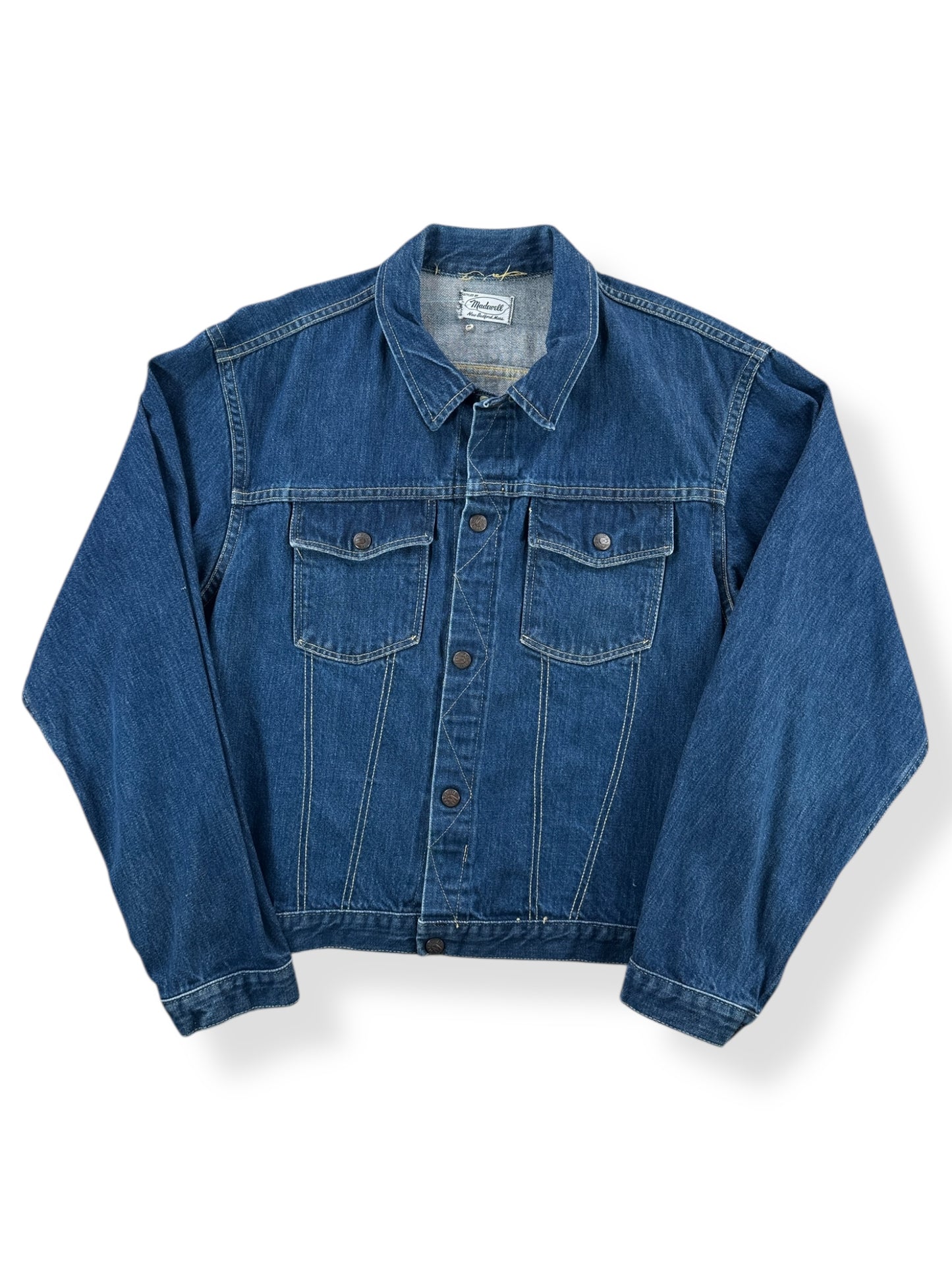 Front of Vintage Madewell Dark Selvedge Denim Jacket SZ L