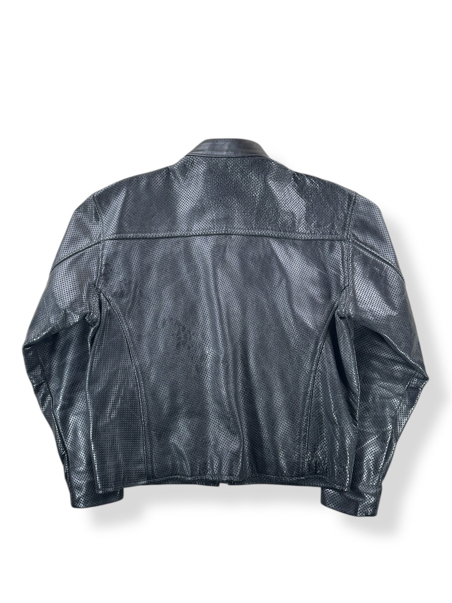 Back of Vintage Vanson Perforated Leather Jacket SZ XL