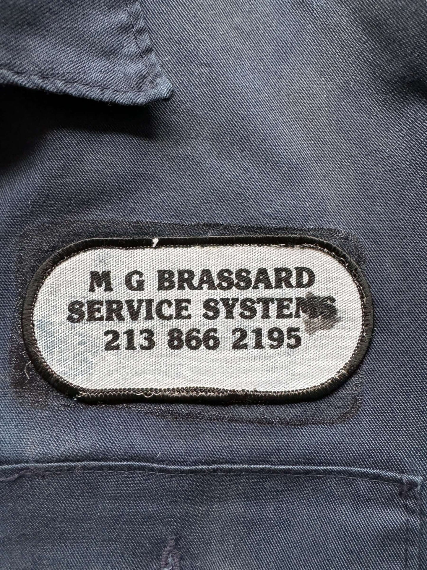 patch on Vintage MG Brassard Quilted Lined Gas Station Jacket SZ 42 RG