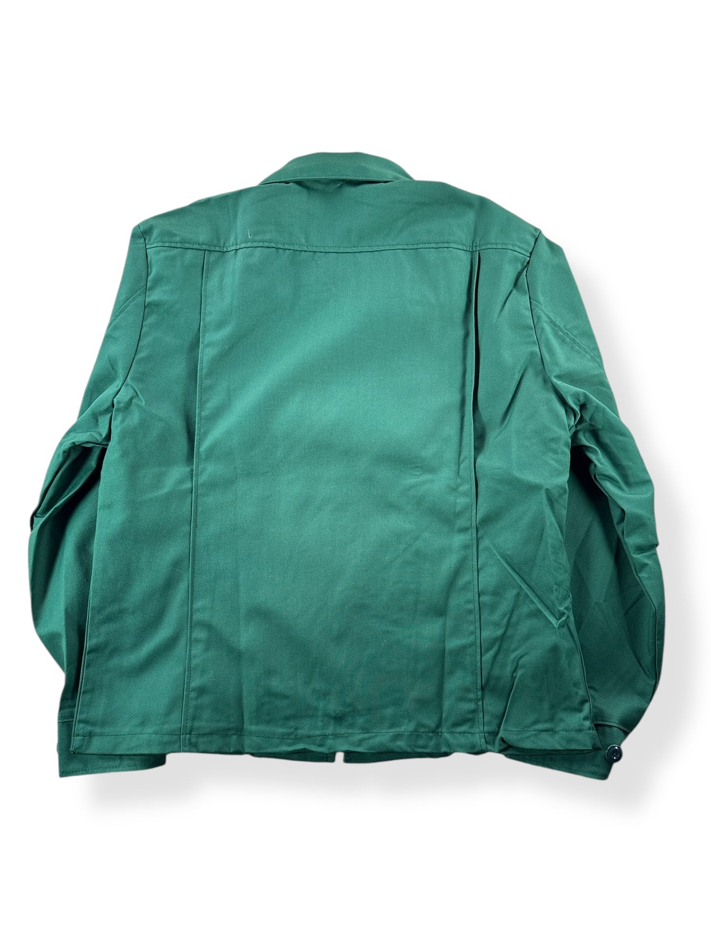 Back of Vintage Green Red Kap NOS Gas Station Jacket SZ M