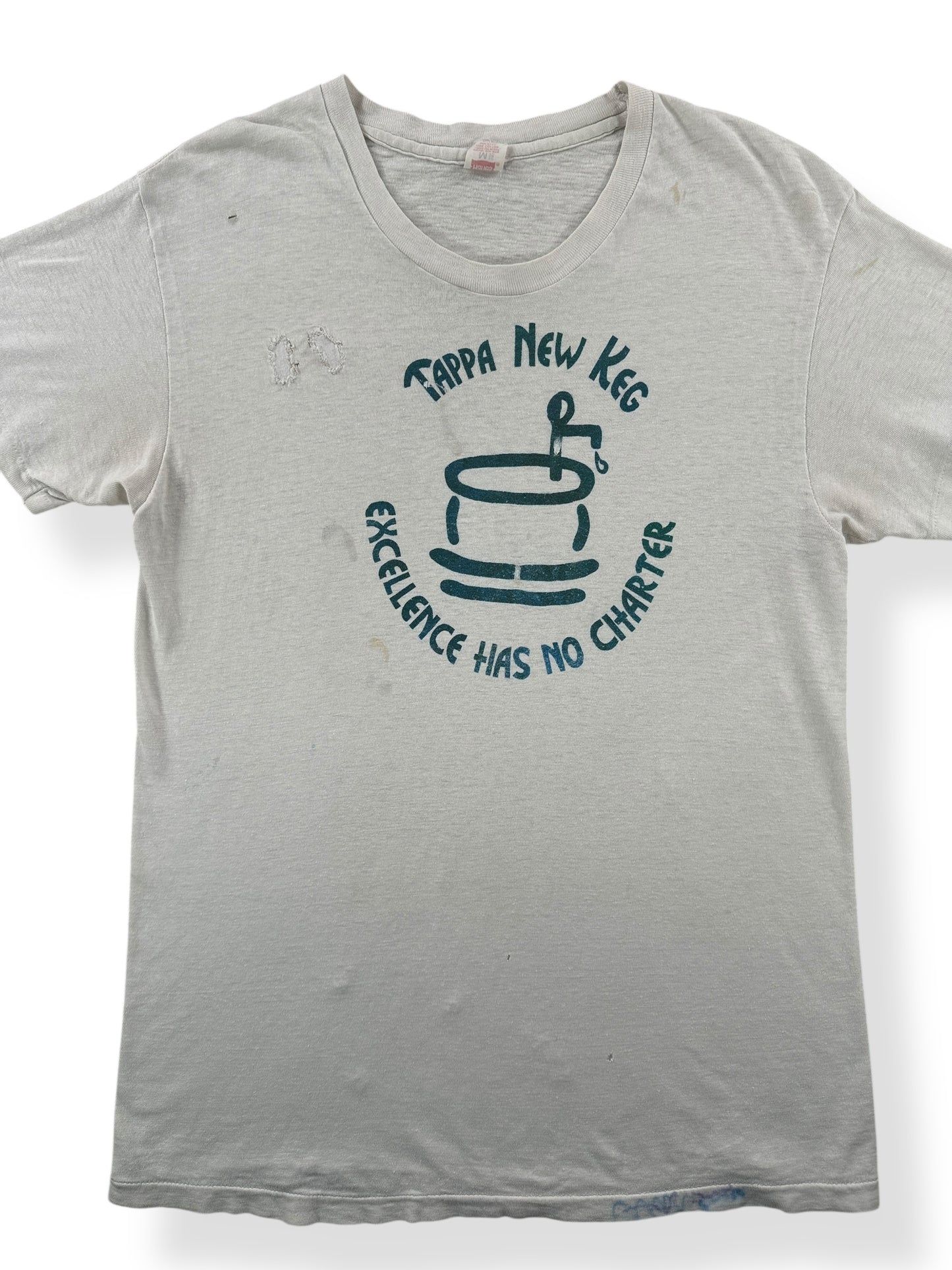 Vintage Repaired 70s Tappa New Keg Tee SZ S