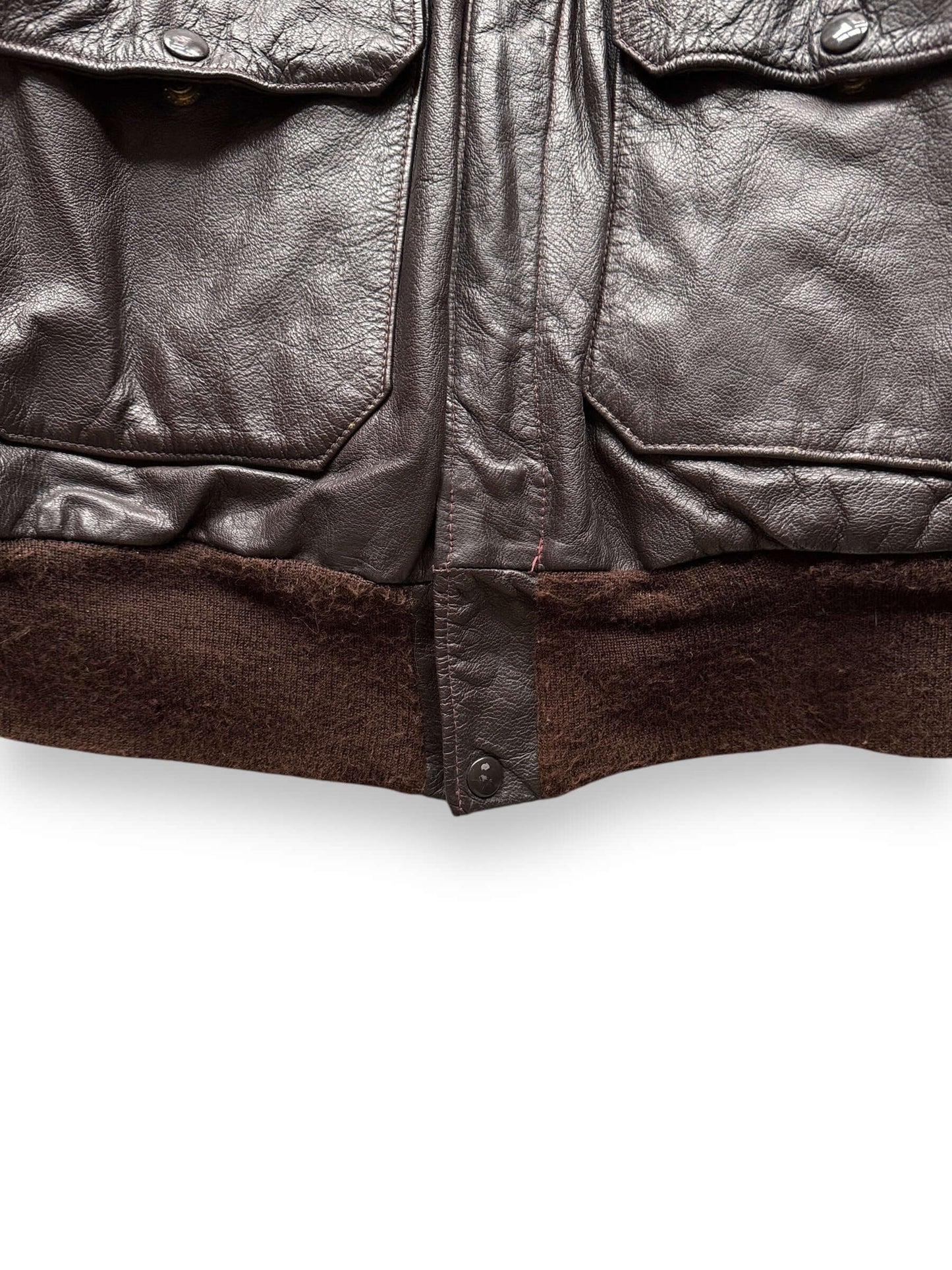 waistband on Vintage 30s/40s Era Californian Goatskin A-2 Leather Jacket SZ 40