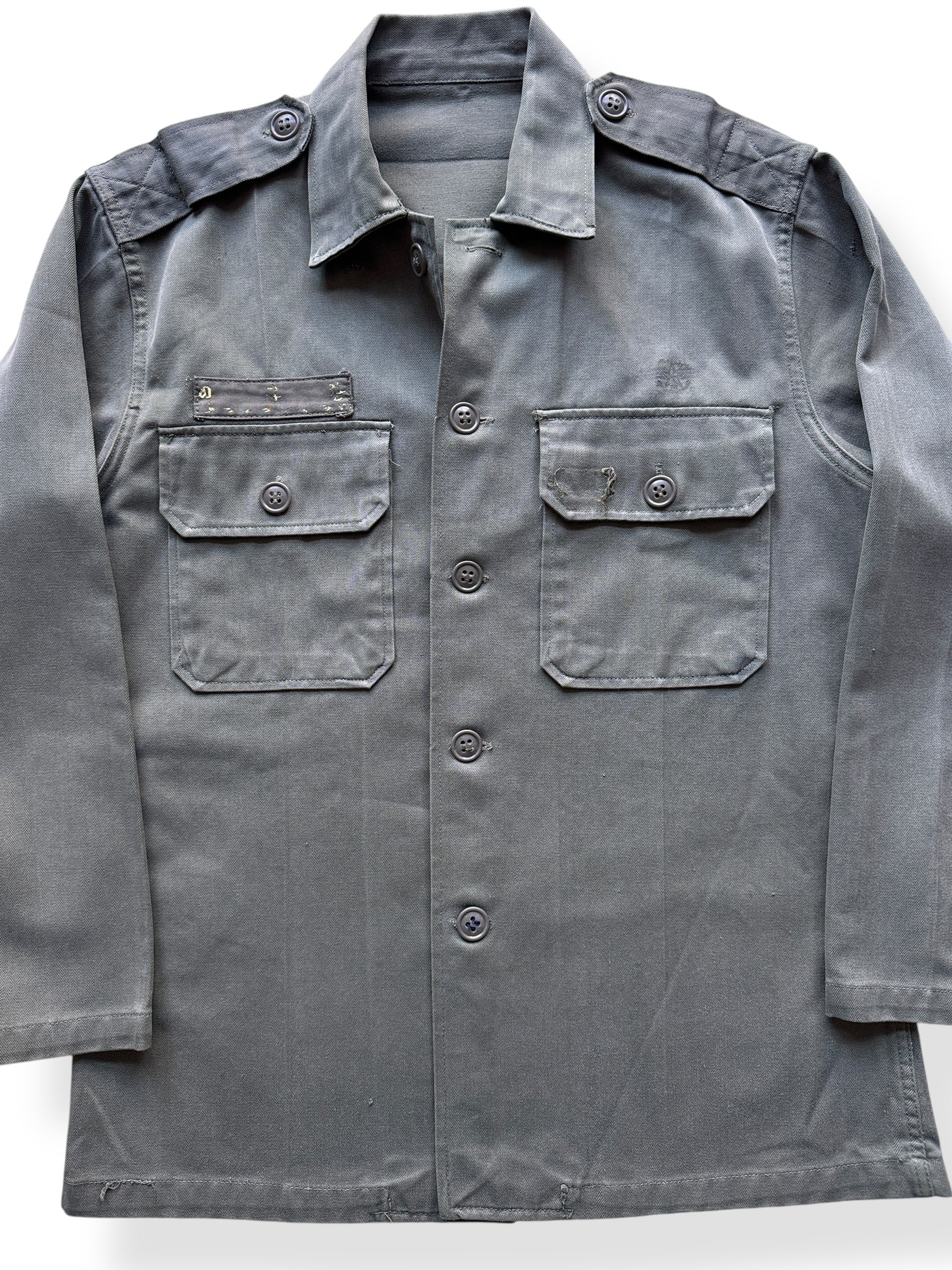 Front Close Up of Viet Nam Era HBT Shirt SZ M