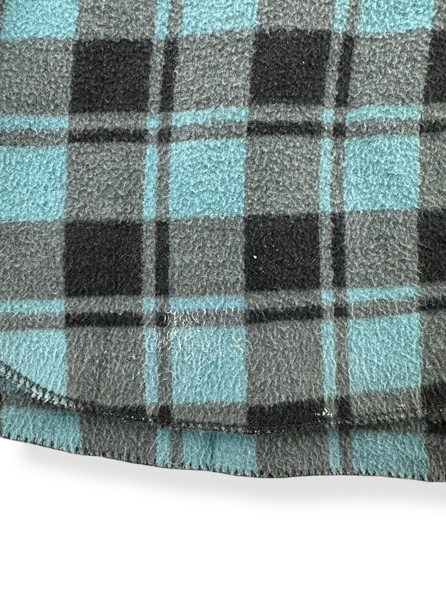 Stains on Vintage 70's Champion Teal and Grey Camp Flannel SZ XL