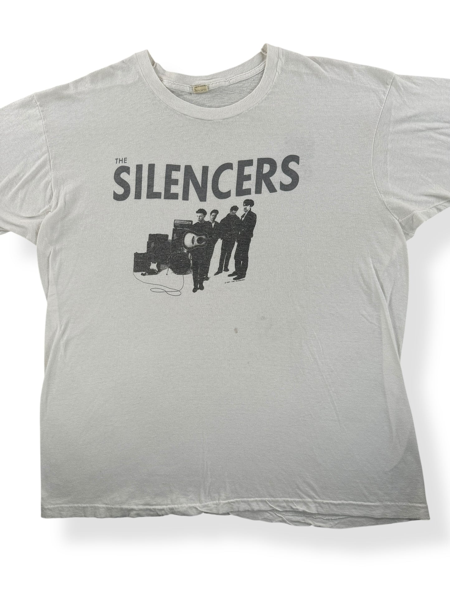 Front Close Up of Vintage The Silencers Band Tee SZ XXL