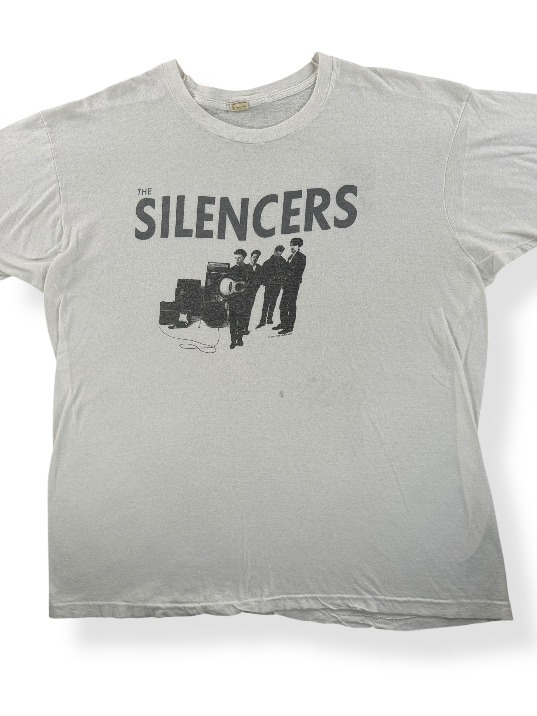 Front Close Up of Vintage The Silencers Band Tee SZ XXL