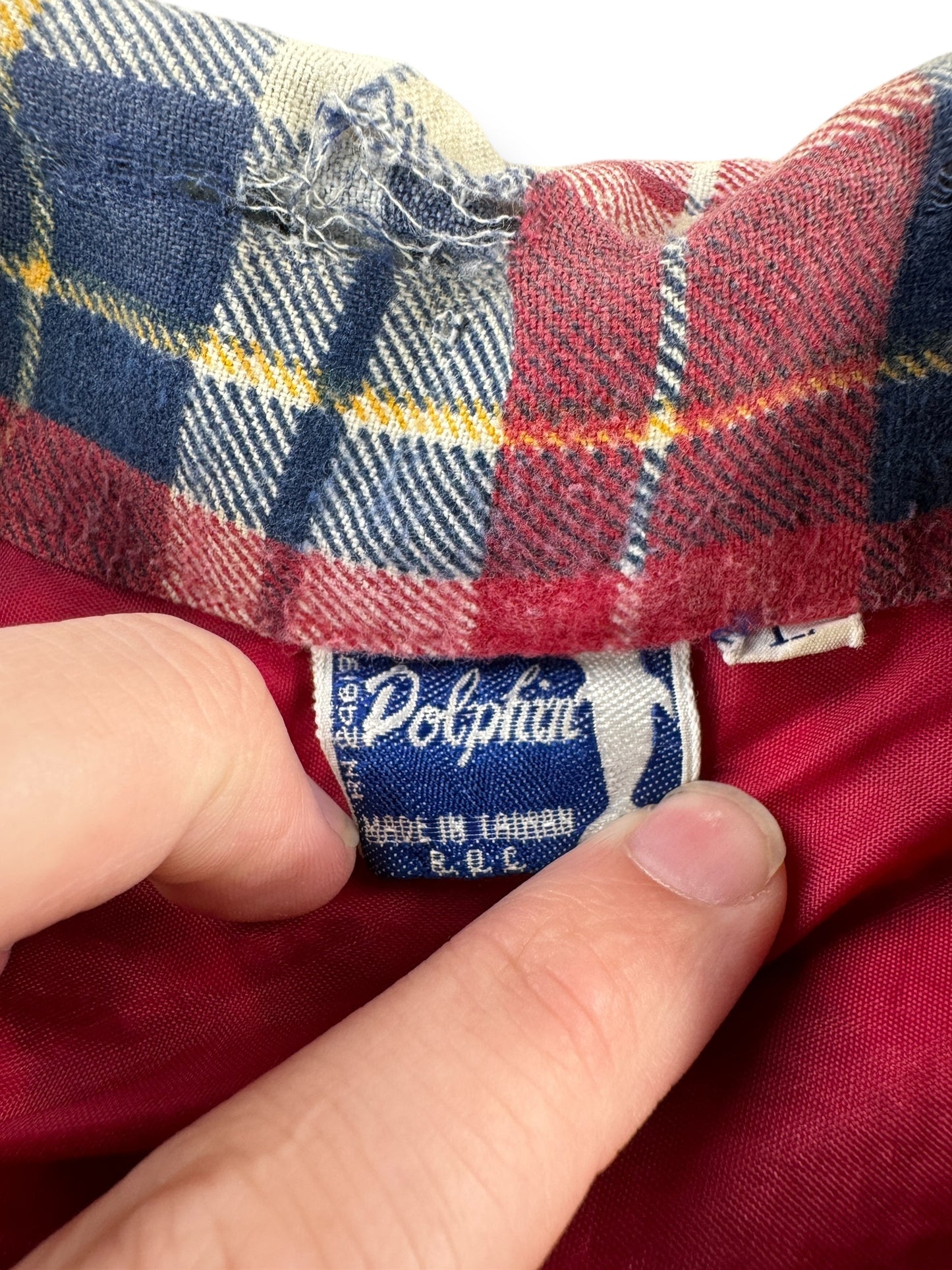 Tag on Vintage Dolphin Brand Printed Flannel SZ L