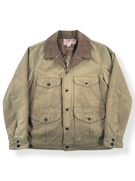 Front of Modern Filson Dark Tan Insulated Journeyman Coat SZ M