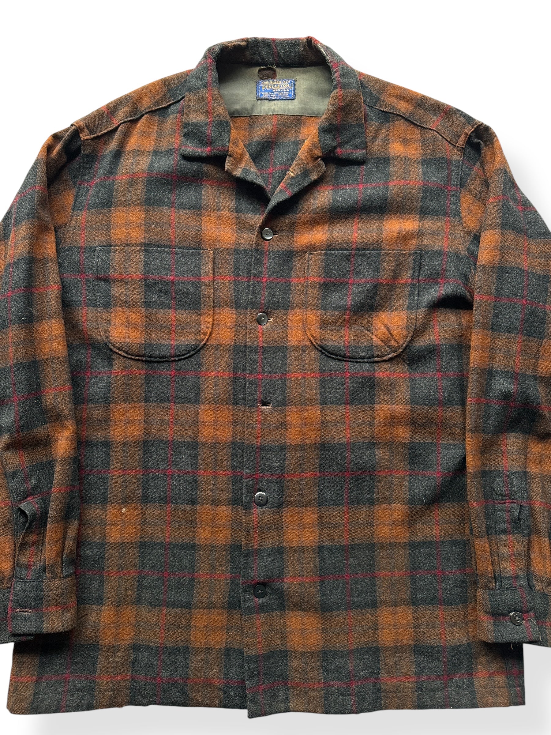 Front Close Up of Handmade Pendleton Woolens Shirt Jac SZ XXL AS ISv
