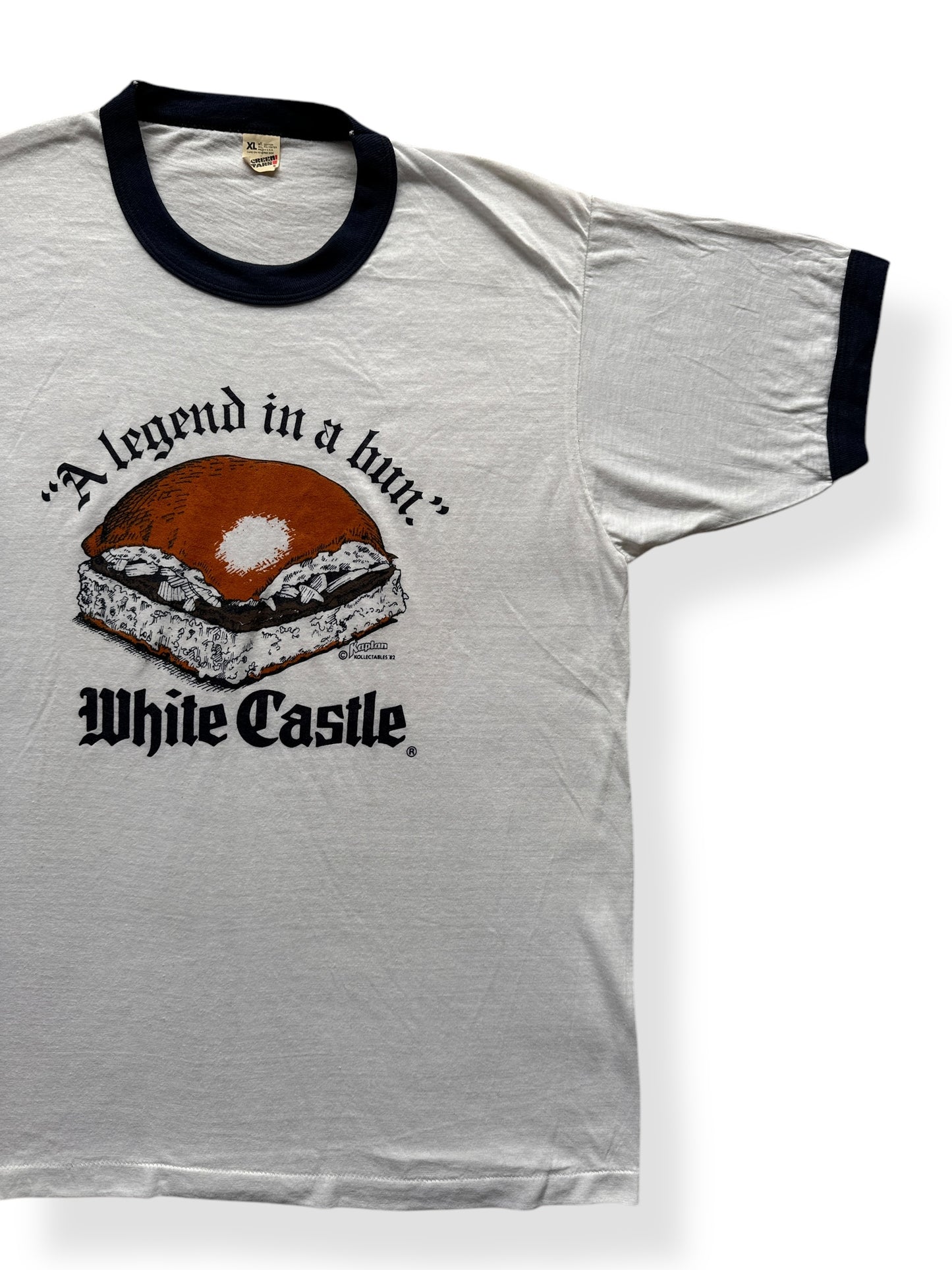 Front Left of Vintage Whitecastle Ringer Tee SZ XL