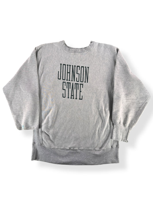 Front of Vintage Johnson State Reverse Weave SZ L