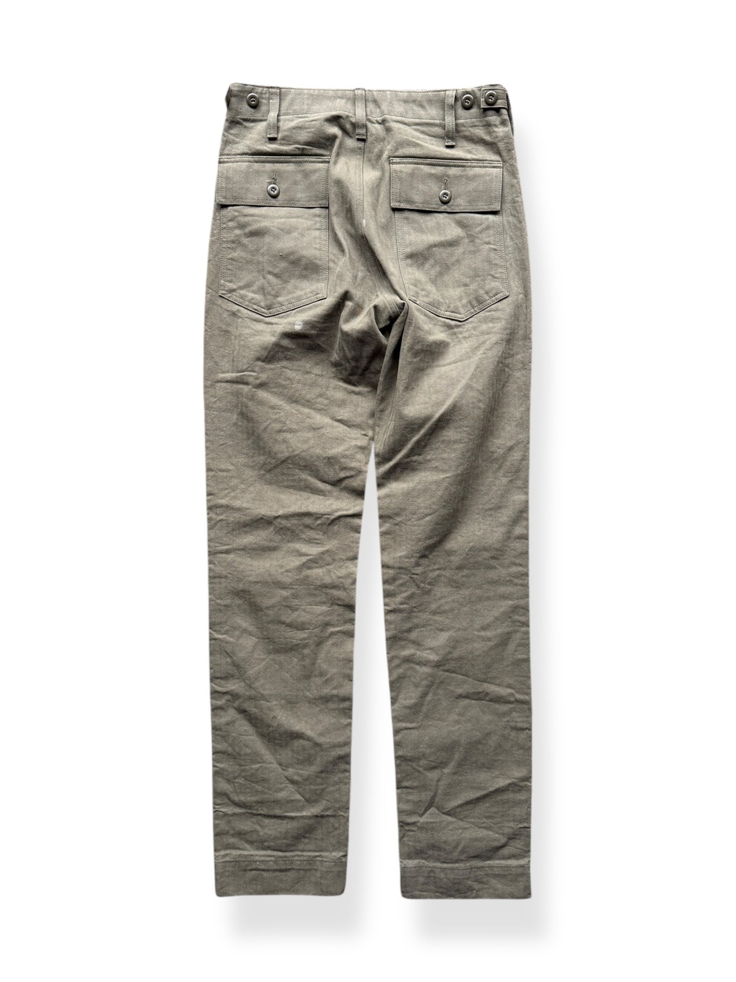 Back of Modern Filson Olive HBT Trousers W28