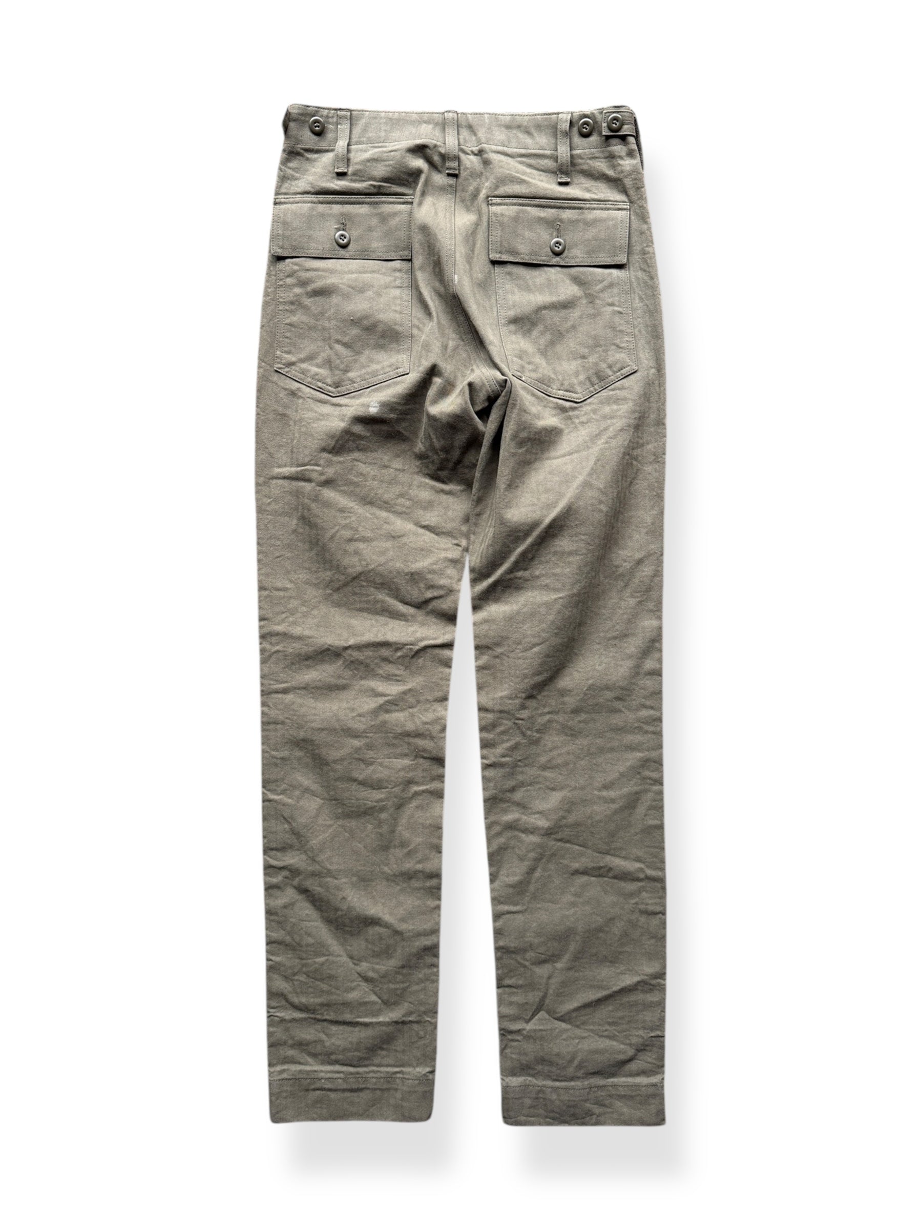 Back of Modern Filson Olive HBT Trousers W28