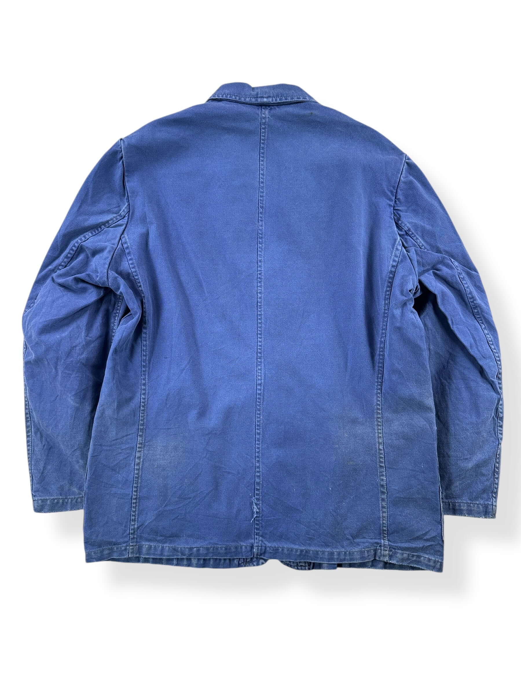 Back of Vintage Faded and Loved French Chore Coat SZ L