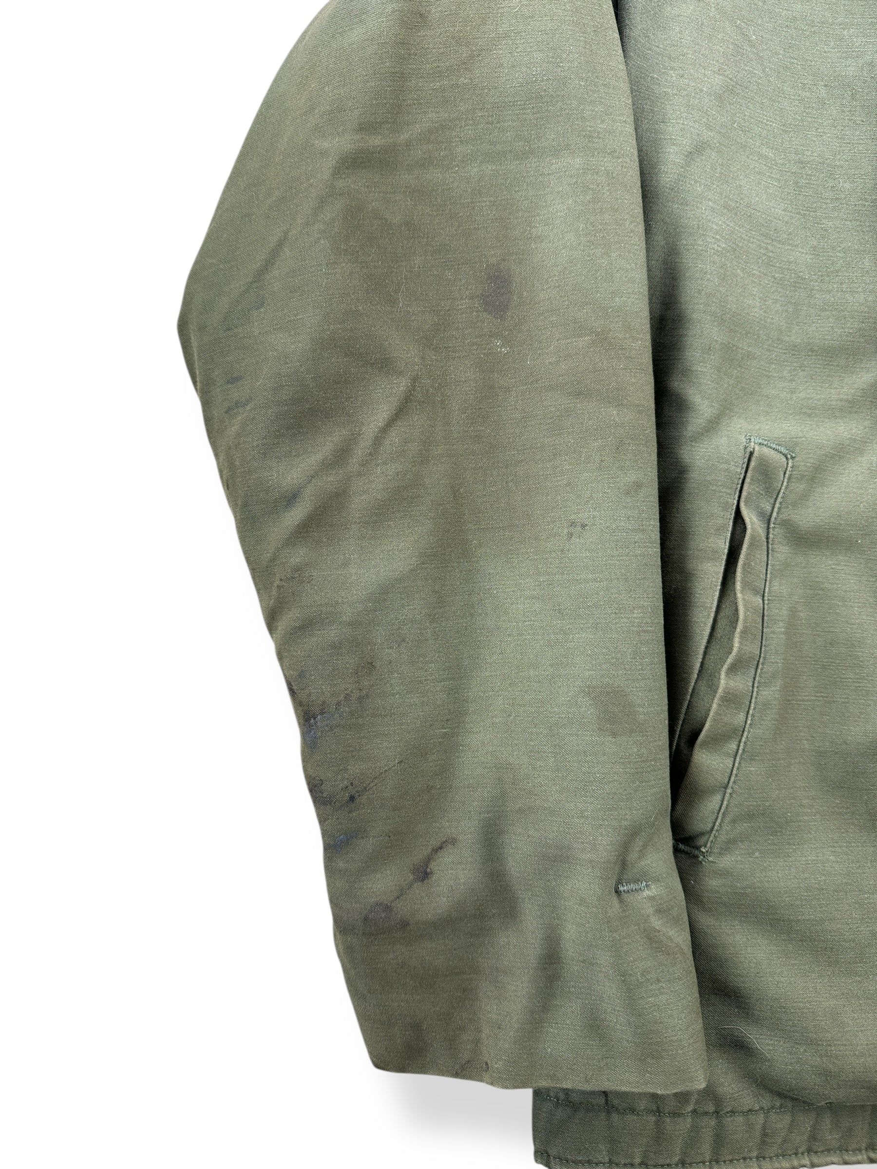 Wear on Sleeve of Vintage A-2 Deck Jacket SZ L AS IS