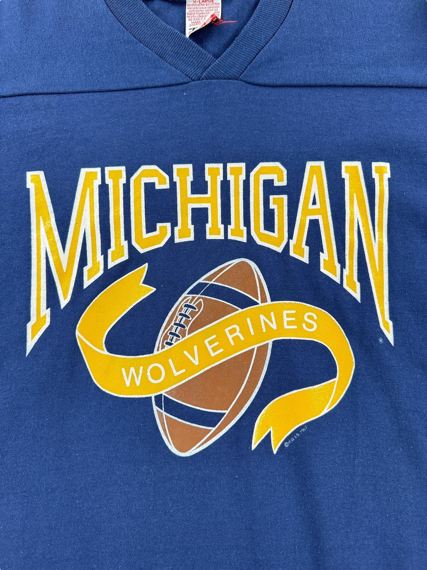 Graphic of Vintage Michigan Wolverines CFB Jersey SZ L