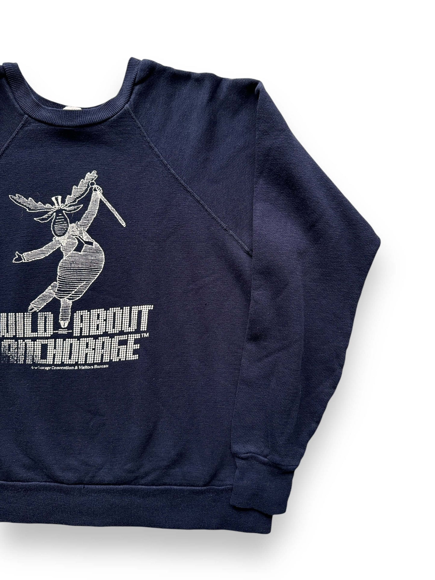 front left of Vintage Wild About Anchorage Crewneck SZ M