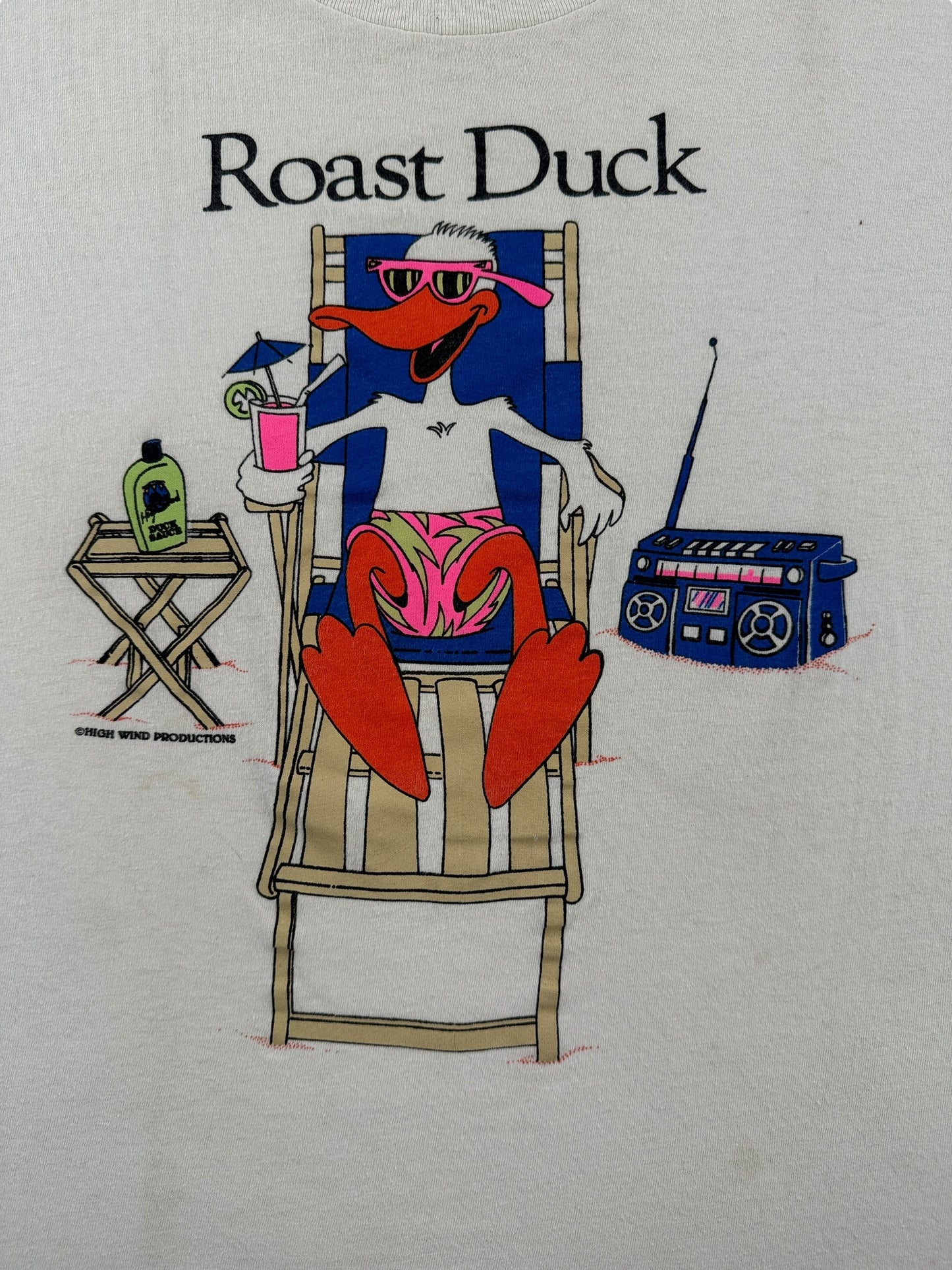 Front Graphic of Vintage Roast Duck Tee SZ XL
