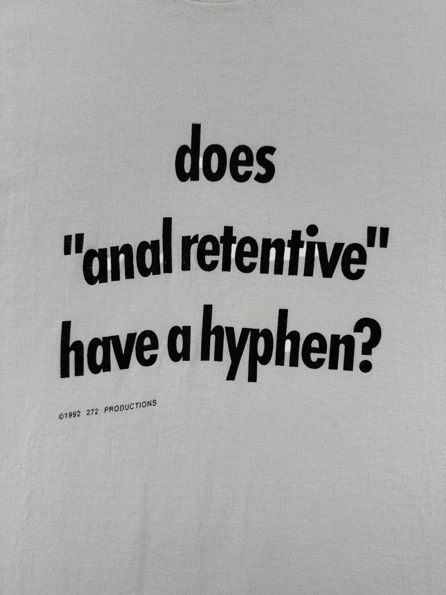Graphic of Vintage Anal Retentive Joke Tee SZ XL