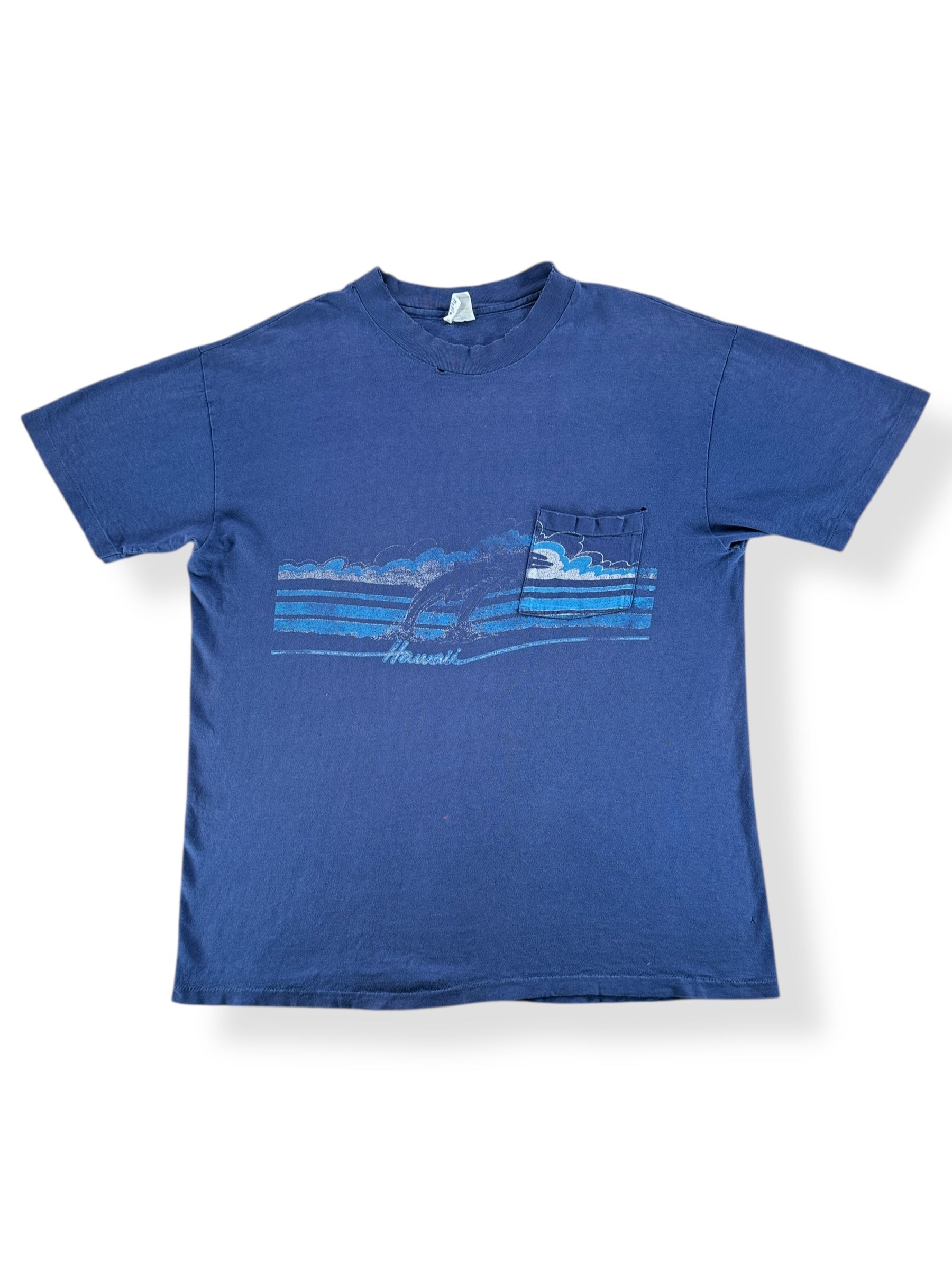 Front of Vintage Distressed Hawaii Pocket Tee SZ L